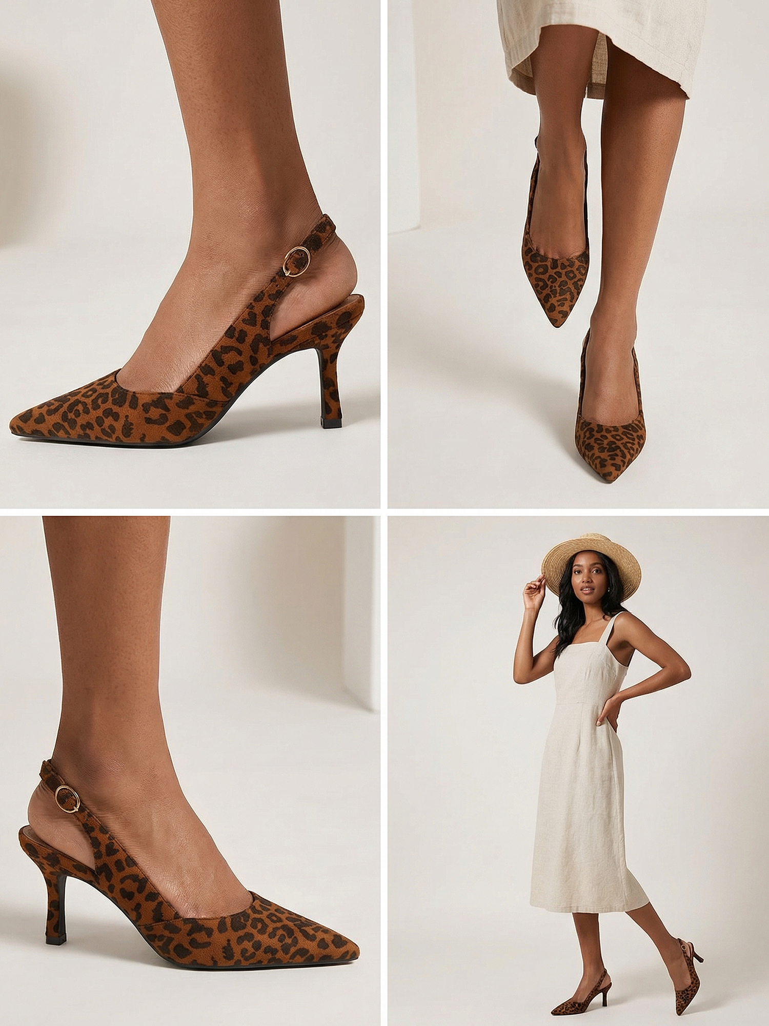 Women's Slingback Kitten Heels Closed Pointed Toe Pumps Wedding Party Dress Shoes