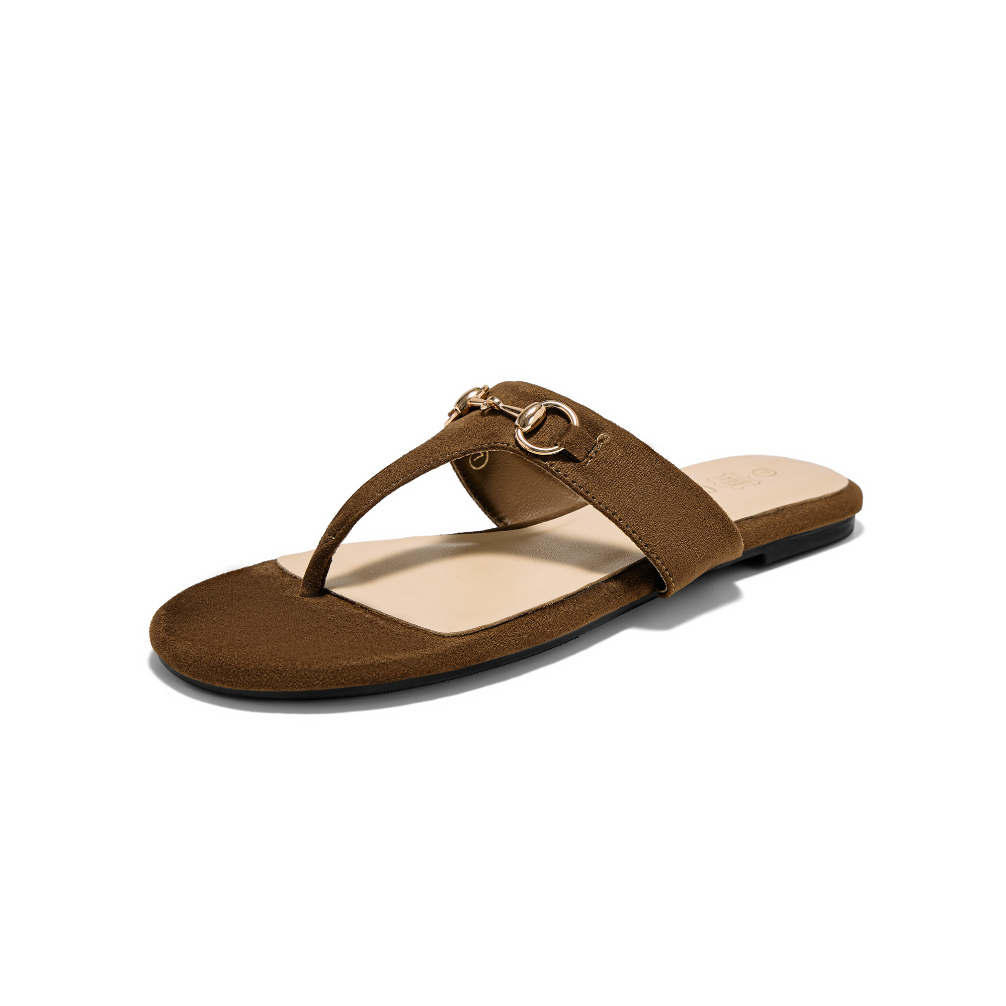 Women's Flat Sandals Metal Chain Flip Flops Summer Comfortable Slip on Slippers Dressy