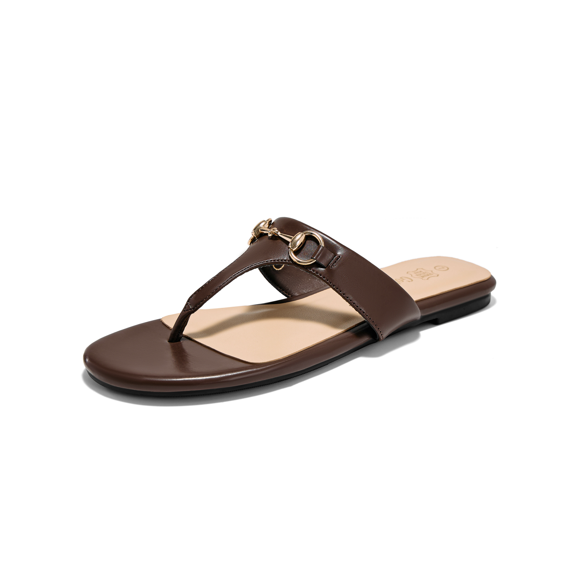Women's Flat Sandals Metal Chain Flip Flops Summer Comfortable Slip on Slippers Dressy