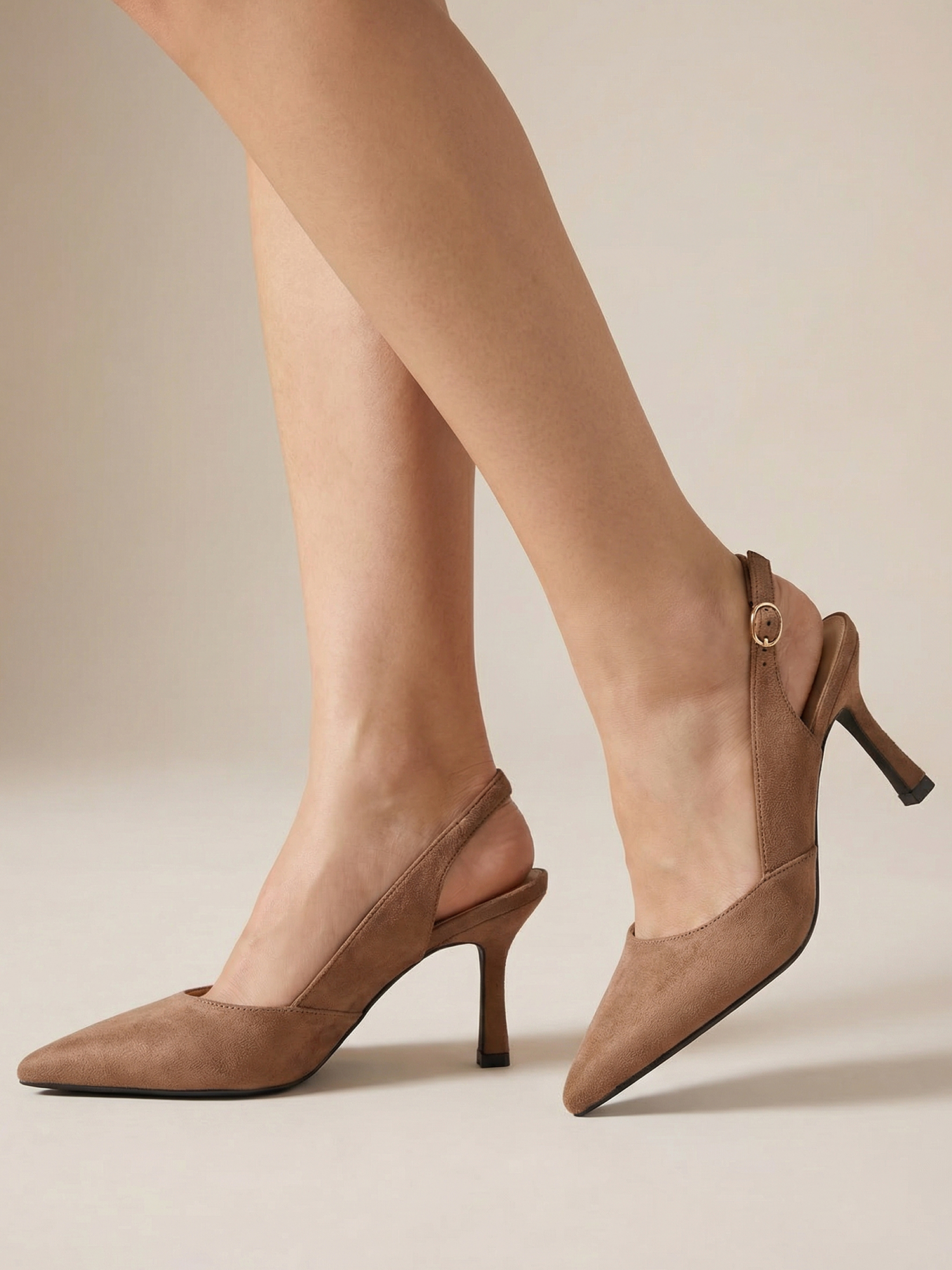 Women's Slingback Kitten Heels Closed Pointed Toe Pumps Wedding Party Dress Shoes