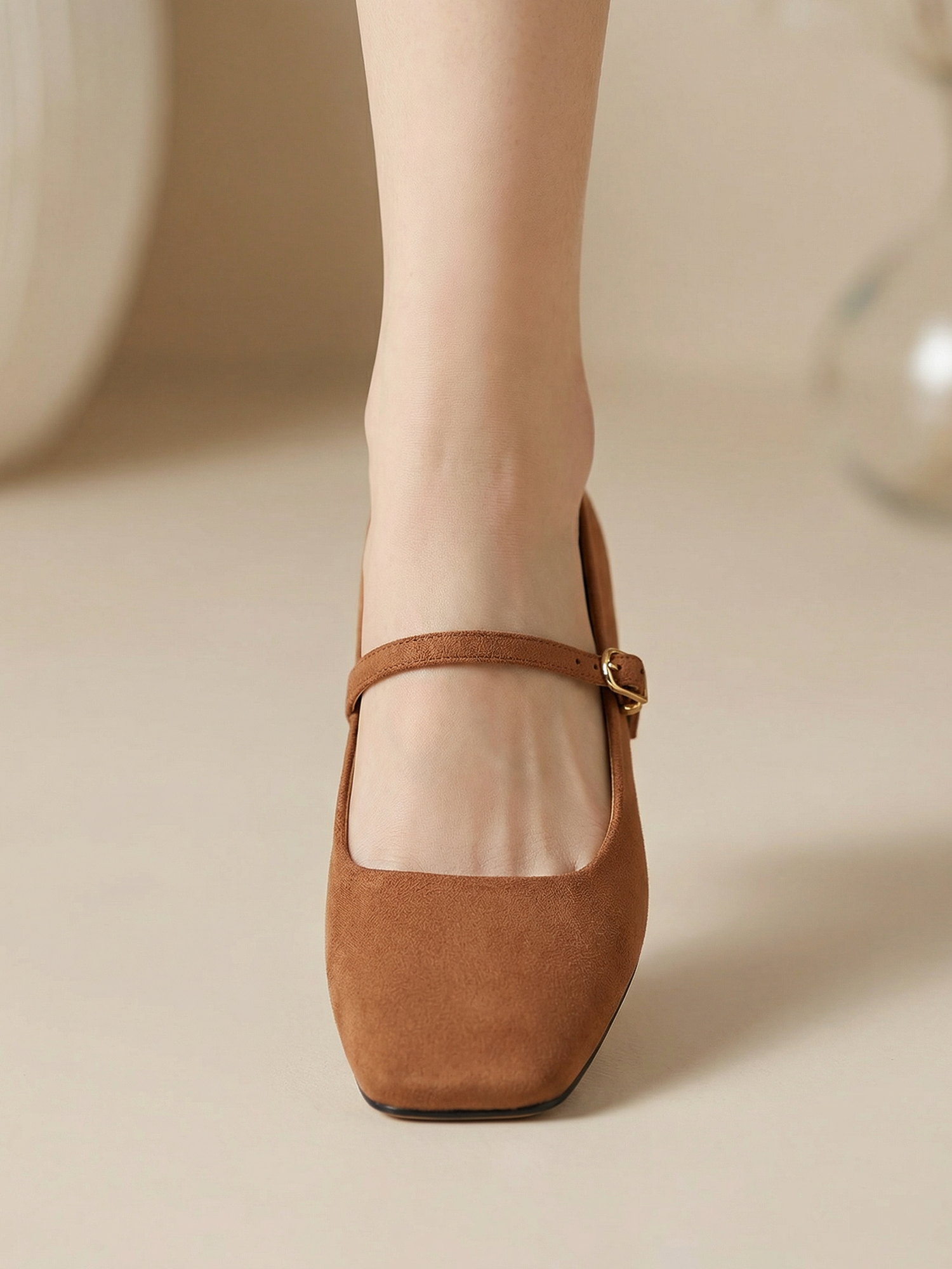 Womens Mary Jane Flats Closed Square Toe Ballet Flat Dressy Comfortable Slip on Shoes