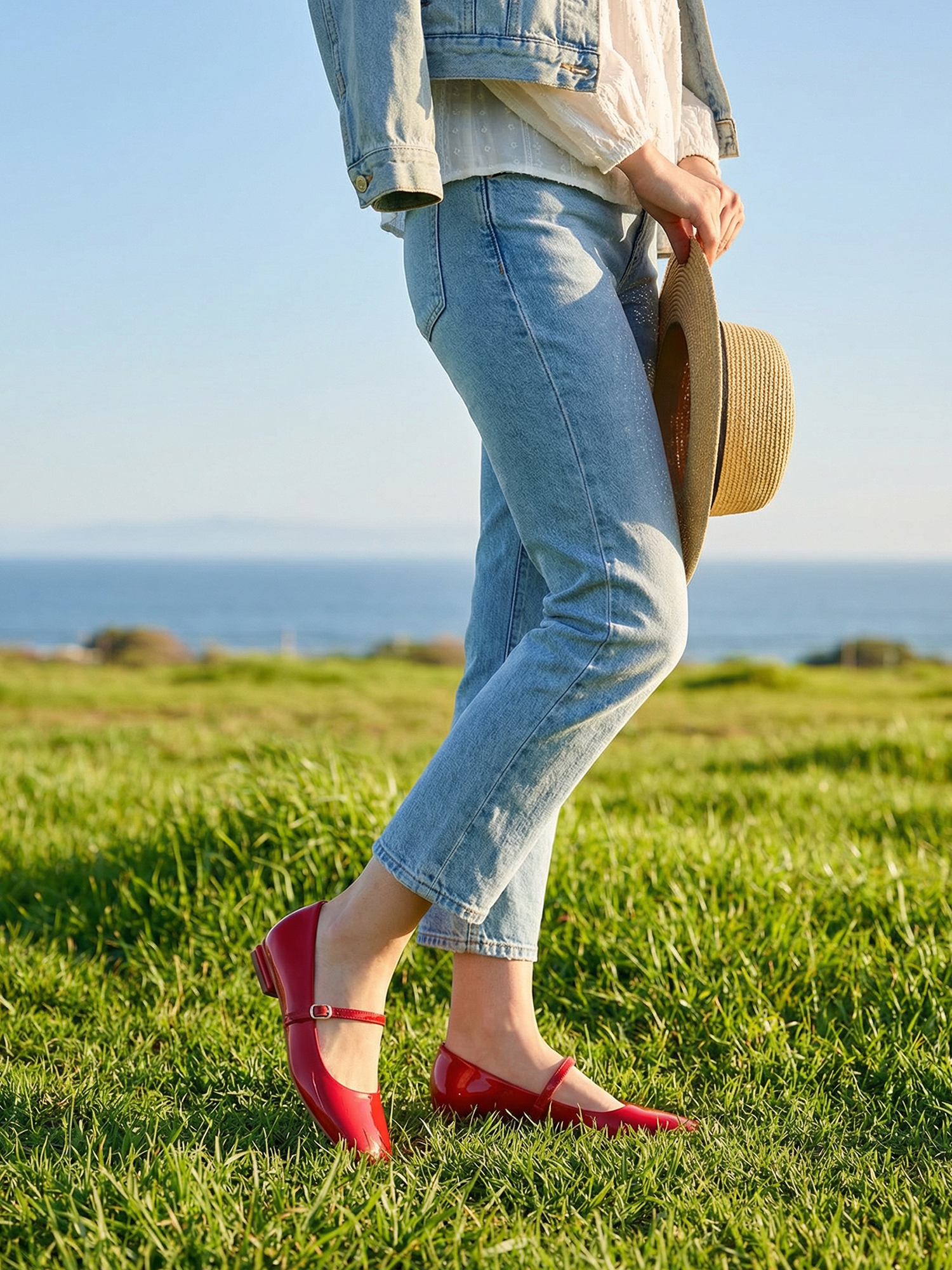 Womens Mary Jane Flats Closed Square Toe Ballet Flat Dressy Comfortable Slip on Shoes