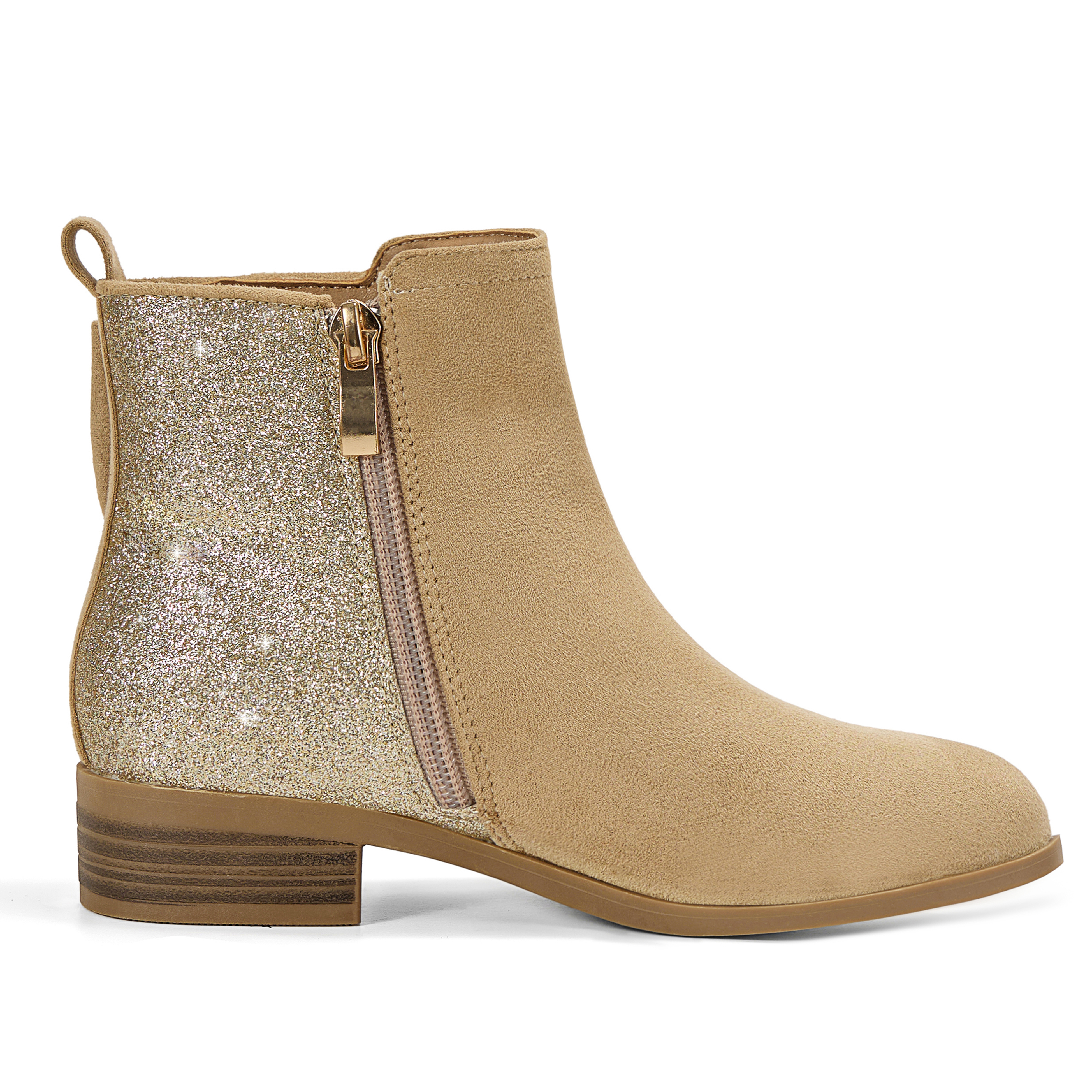 Girls Bow Glitter Ankle Boots Side Zipper Low Heel Dress Shoes | Cute Bow Knot Booties Low Chunky Heel Comfortable School Shoes for Little Big Kid