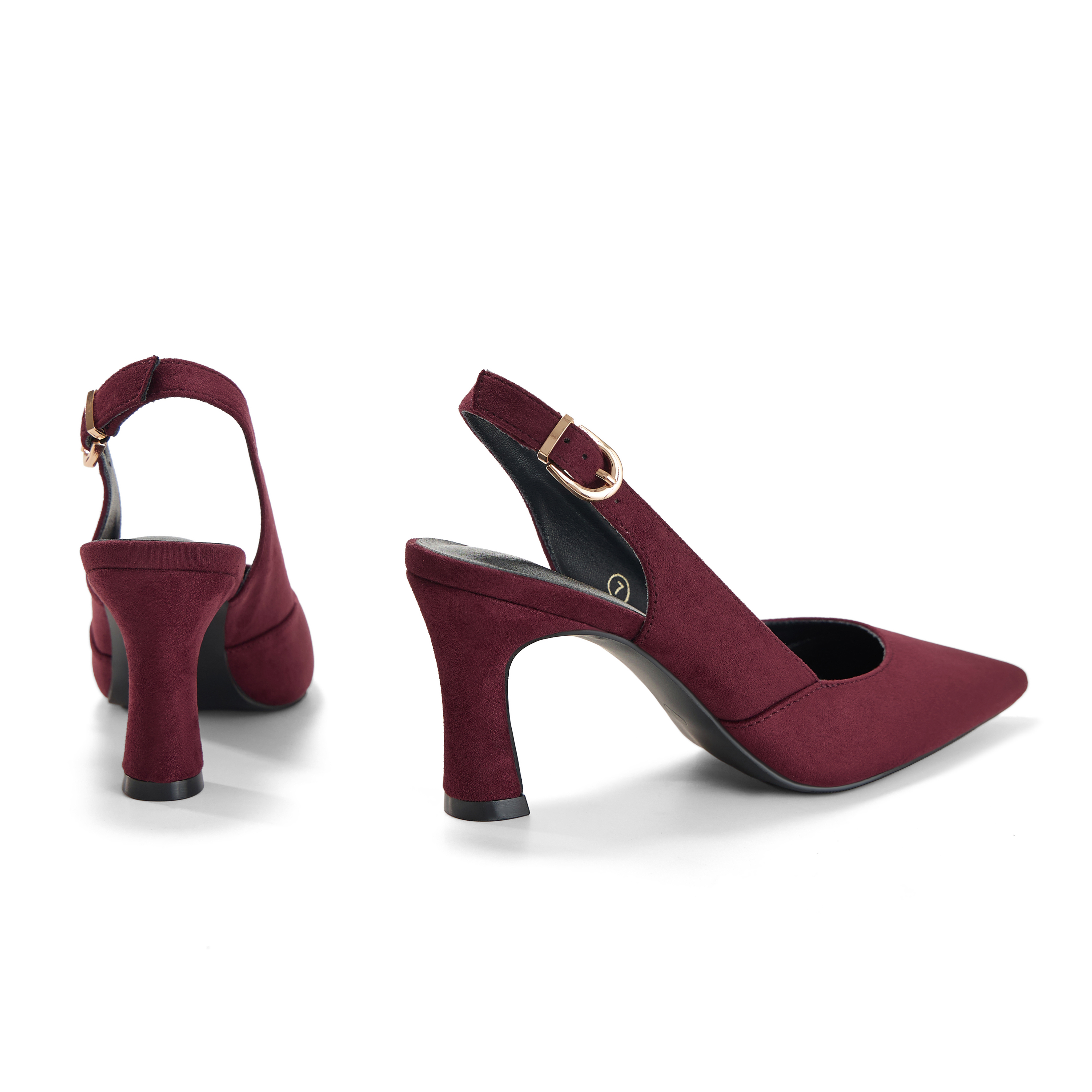 Womens Lambskin Insole High Heels Slingback Pointed Toe Pumps Classic Kitten Heels Retro Comfortable Slip on Lambskin Dress Shoes for Party Wedding Office Work and Daily Wear