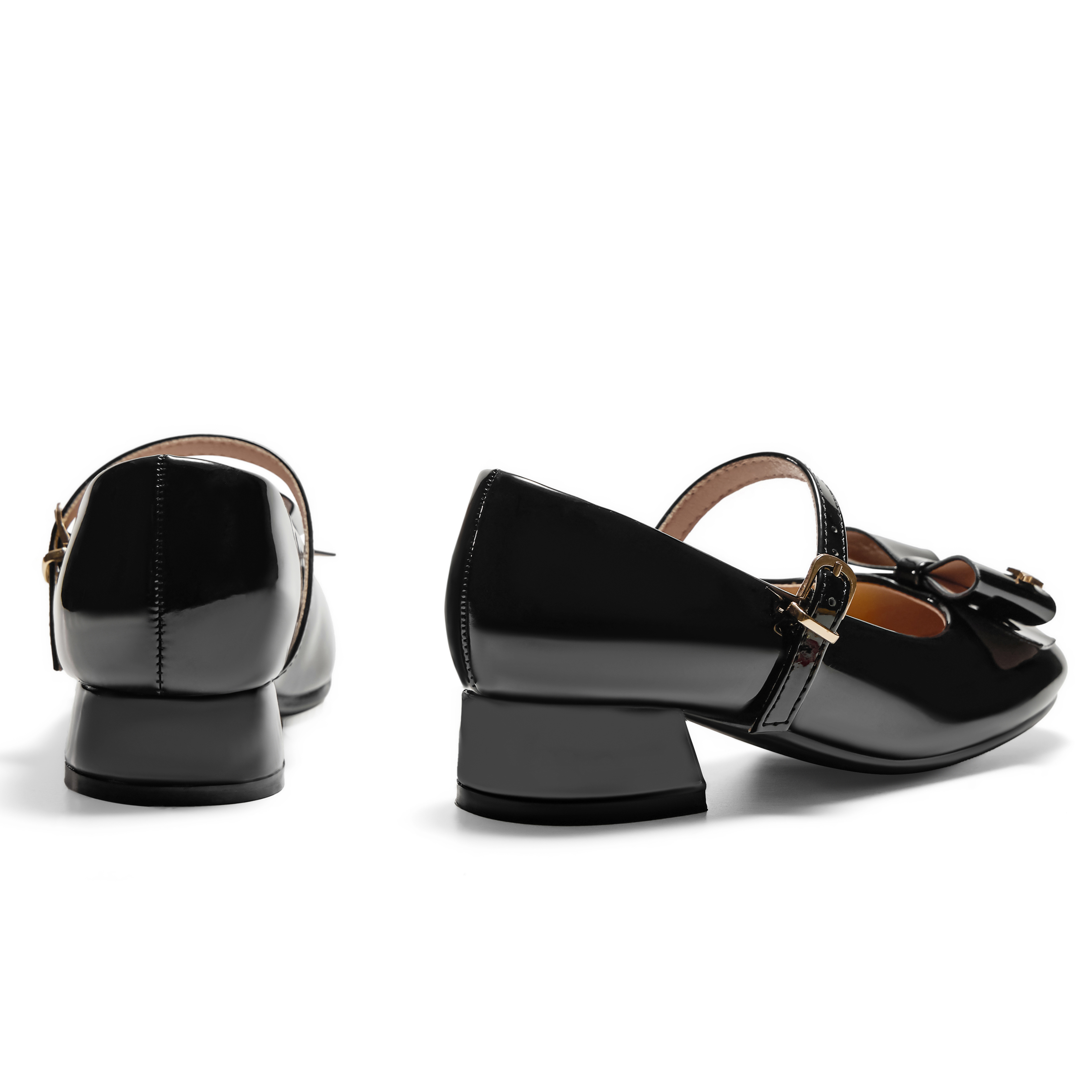 Girls Lambskin Insole Low Heels Mary Jane Ankle Strap Dress Shoes Dress Flats with Ankle Buckle, Bow with Star Detail, Fit Toddler, Little & Big Kid for Wedding, Party and School Daily Wear