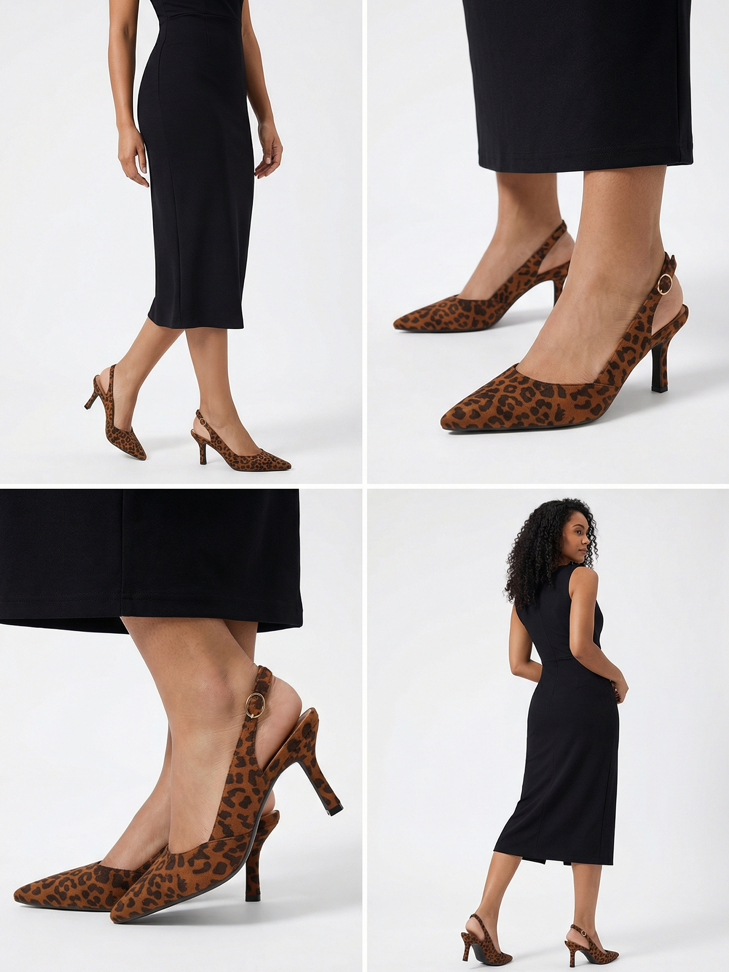 Women's Slingback Kitten Heels Closed Pointed Toe Pumps Wedding Party Dress Shoes