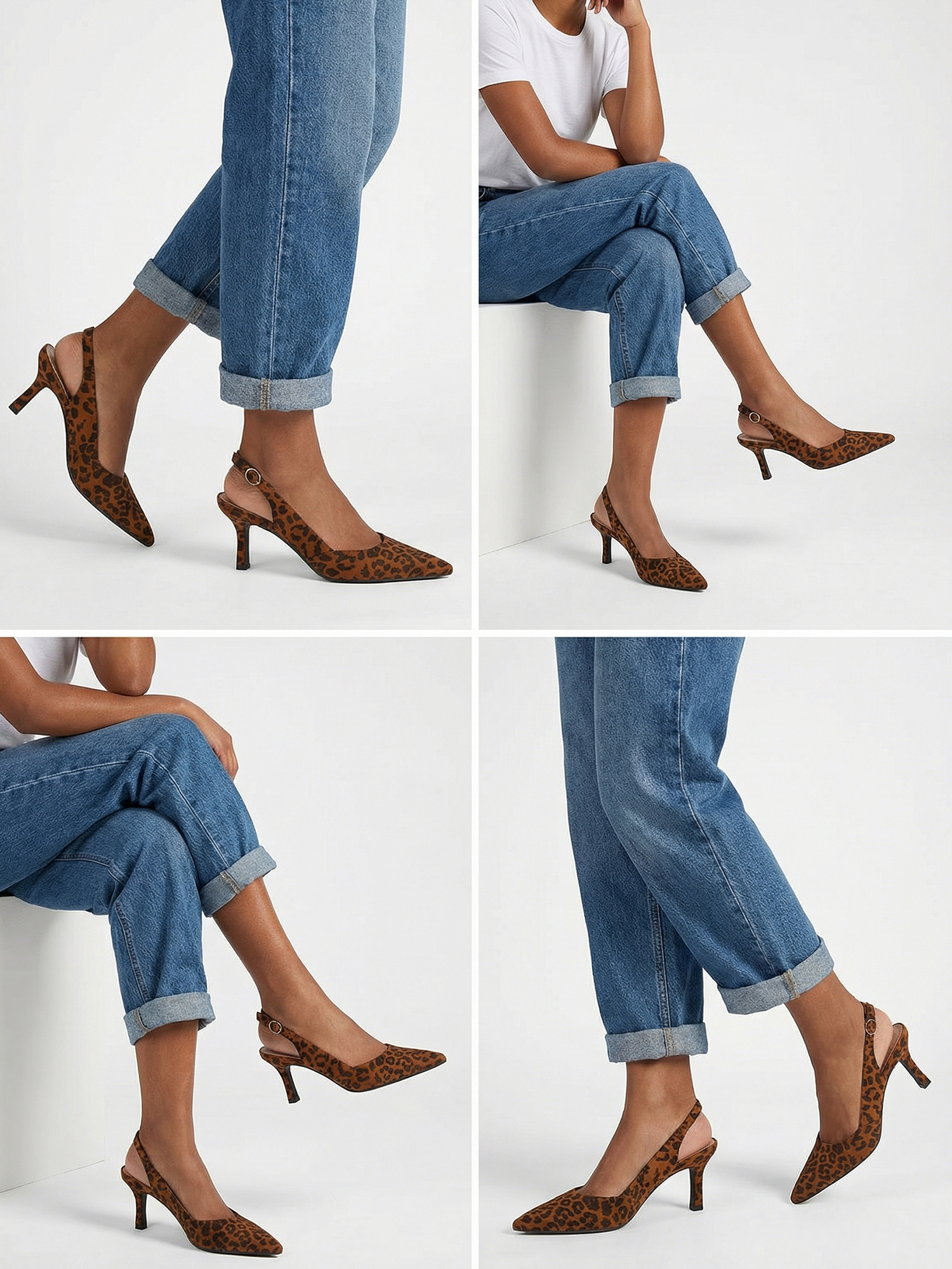 Women's Slingback Kitten Heels Closed Pointed Toe Pumps Wedding Party Dress Shoes