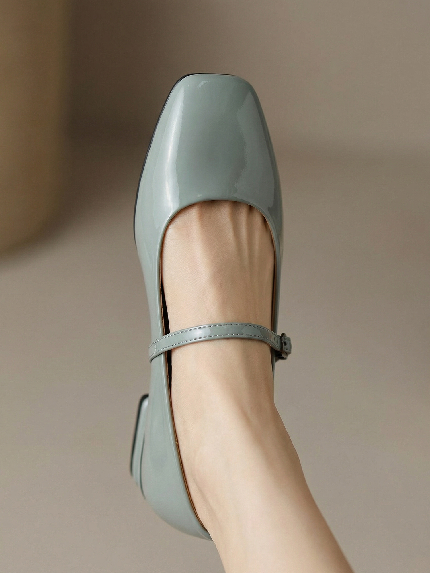 Womens Mary Jane Flats Closed Square Toe Ballet Flat Dressy Comfortable Slip on Shoes