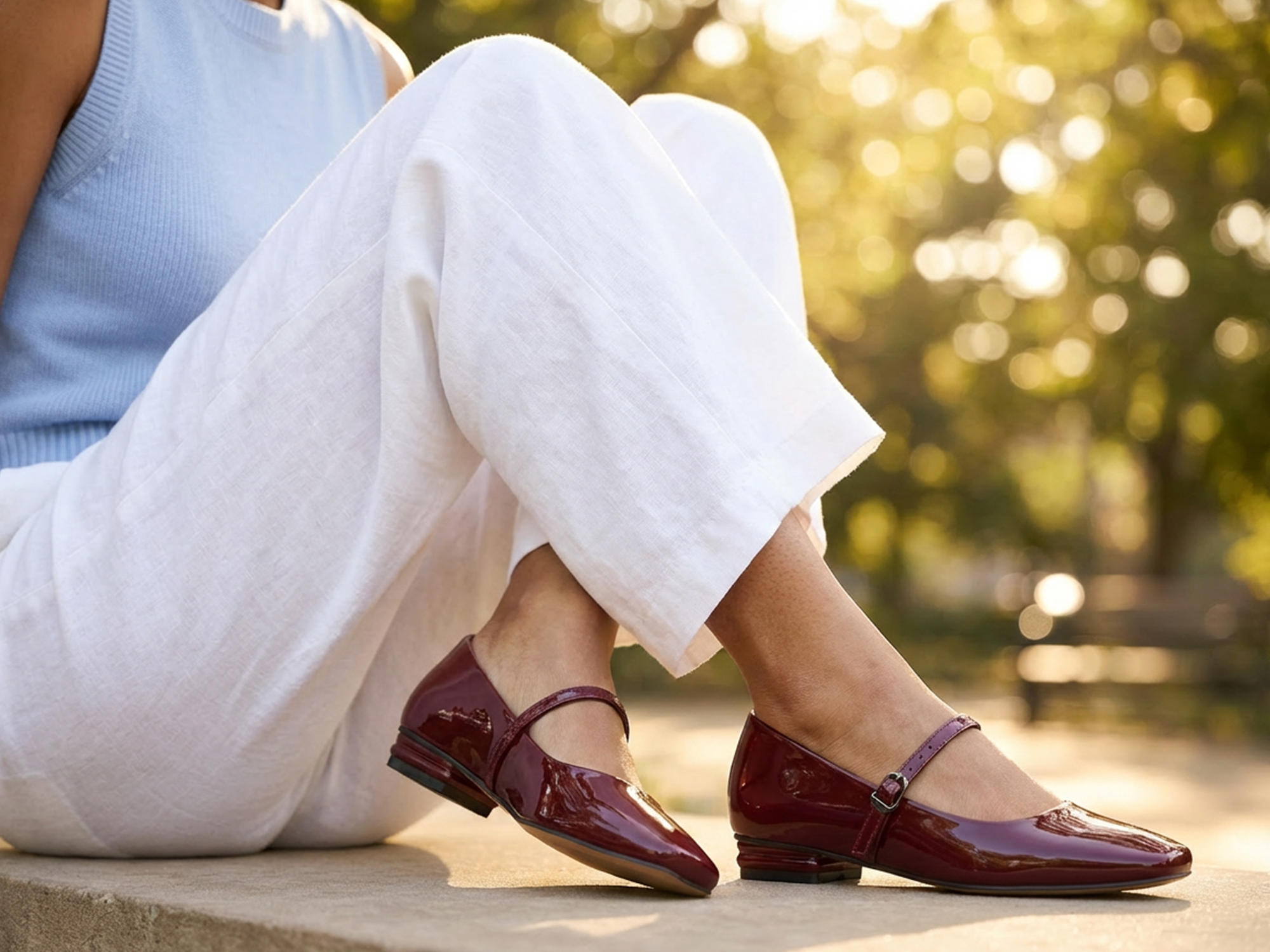 Womens Mary Jane Flats Closed Square Toe Ballet Flat Dressy Comfortable Slip on Shoes