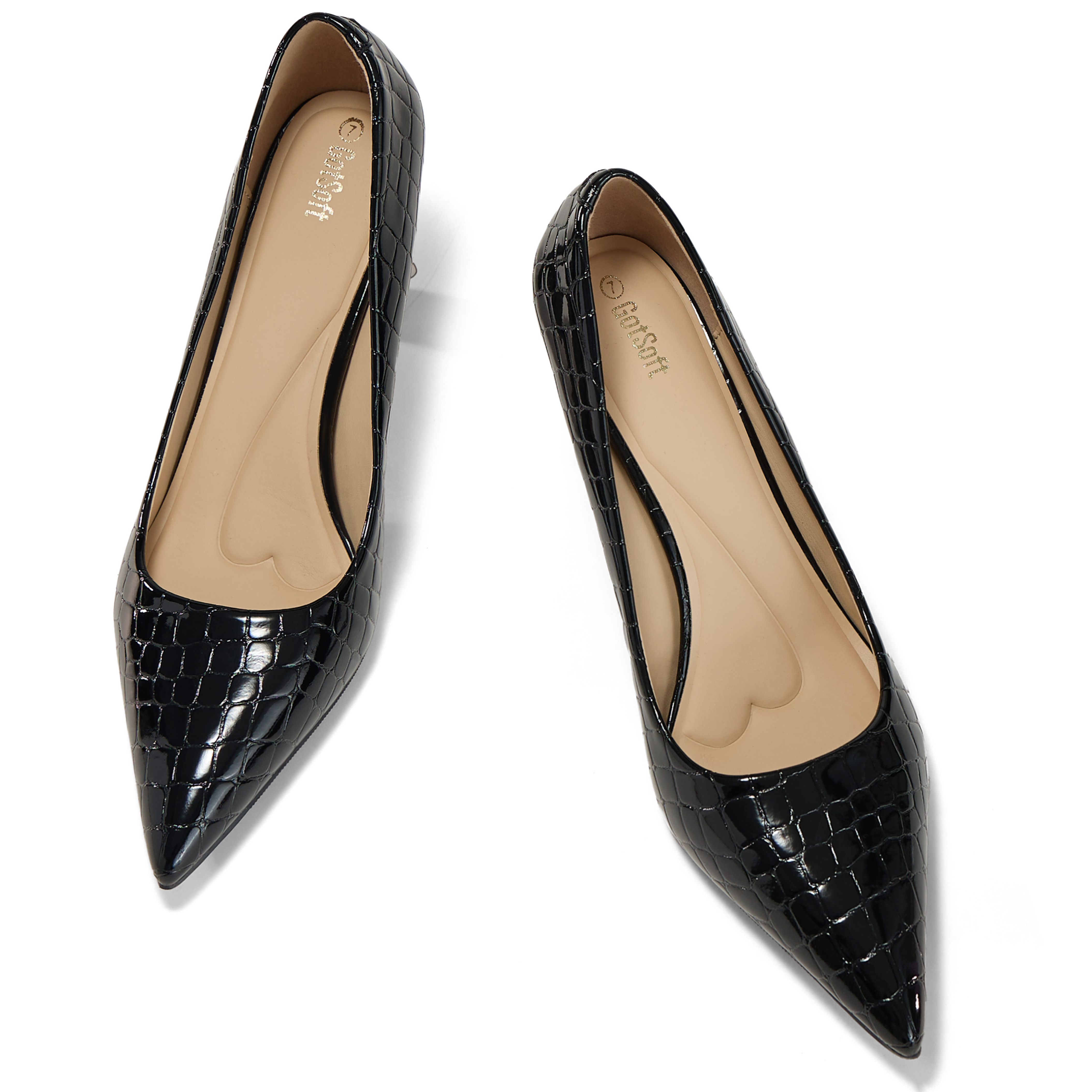 Womens High Heels Closed Pointed Toe Pumps Slip on Dress Shoes Classic Kitten Heels Retro Comfortable Gentle Supportive Heel Back Shoes for Party Wedding Office Work and Daily Wear