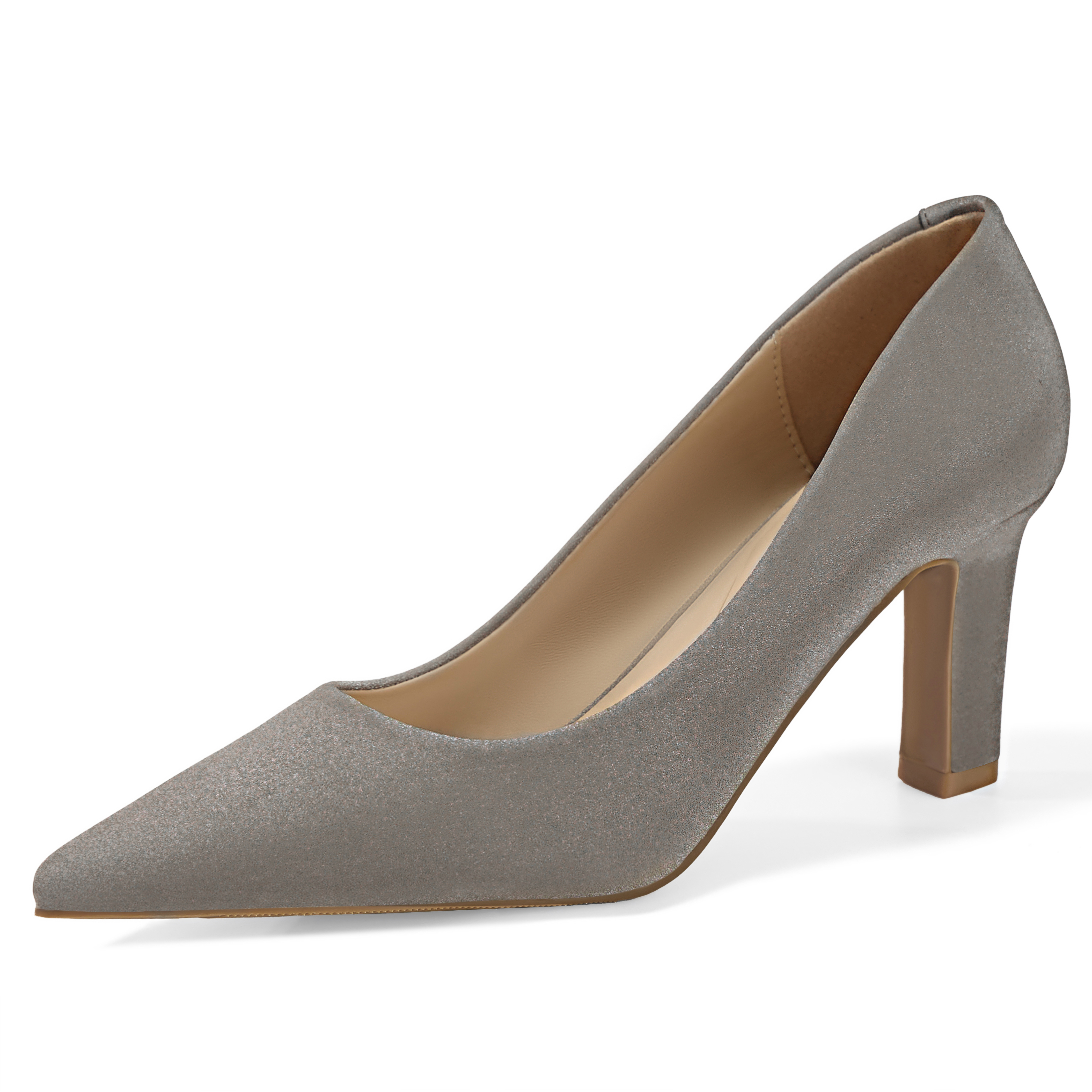 Womens High Heels Closed Pointed Toe Pumps Slip on Dress Shoes Classic Kitten Heels Retro Comfortable Gentle Supportive Heel Back Shoes for Party Wedding Office Work and Daily Wear