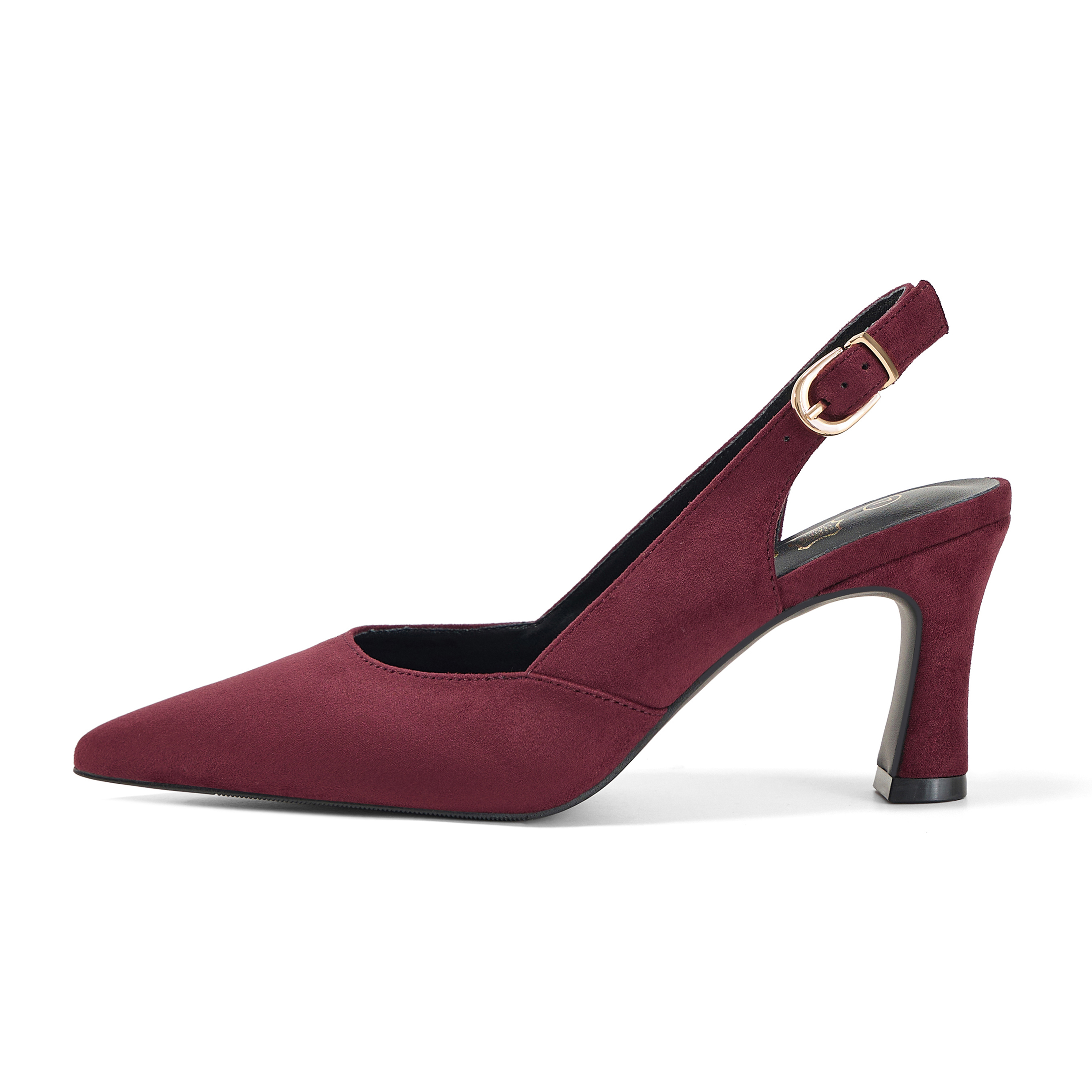 Womens Lambskin Insole High Heels Slingback Pointed Toe Pumps Classic Kitten Heels Retro Comfortable Slip on Lambskin Dress Shoes for Party Wedding Office Work and Daily Wear
