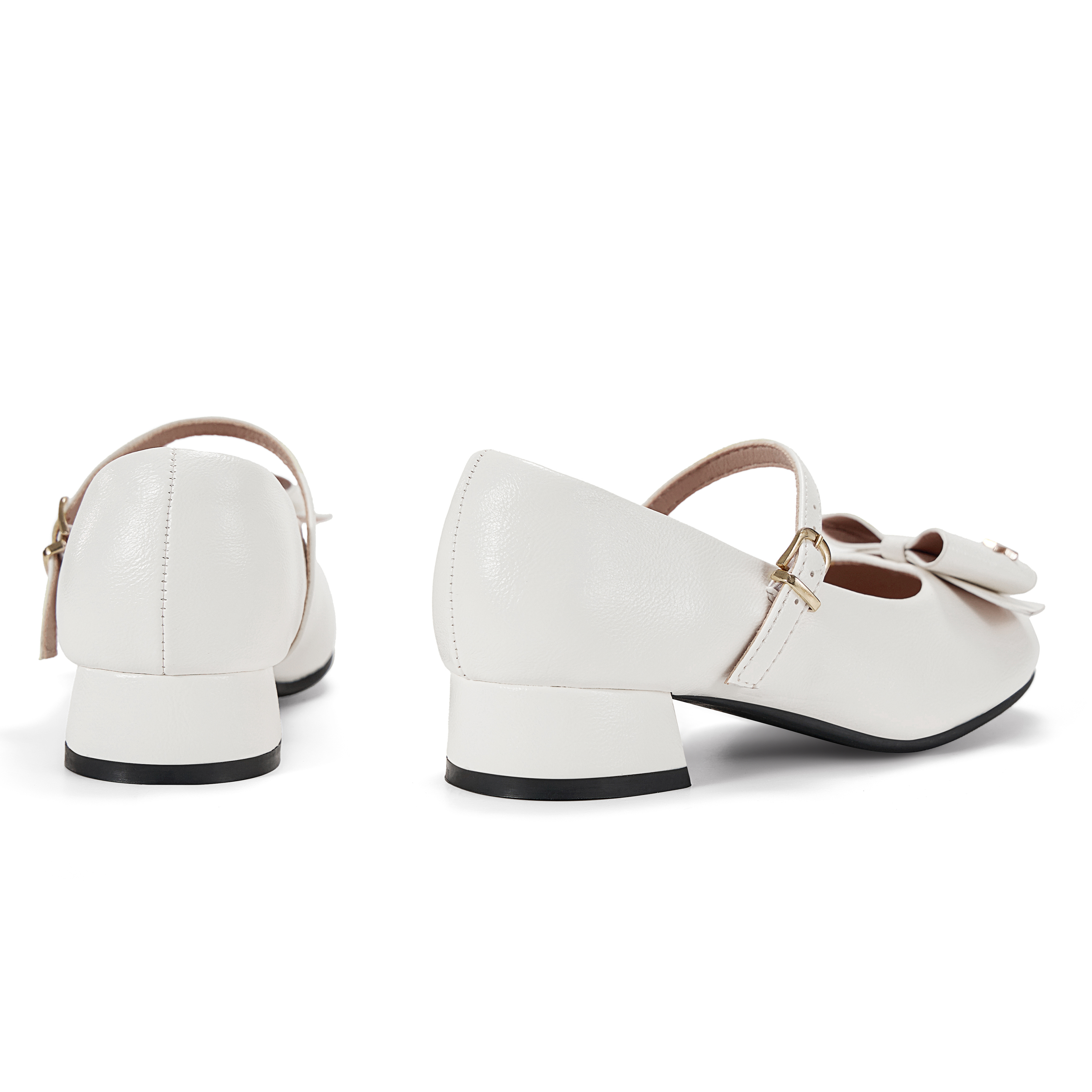 Girls Lambskin Insole Low Heels Mary Jane Ankle Strap Dress Shoes Dress Flats with Ankle Buckle, Bow with Star Detail, Fit Toddler, Little & Big Kid for Wedding, Party and School Daily Wear