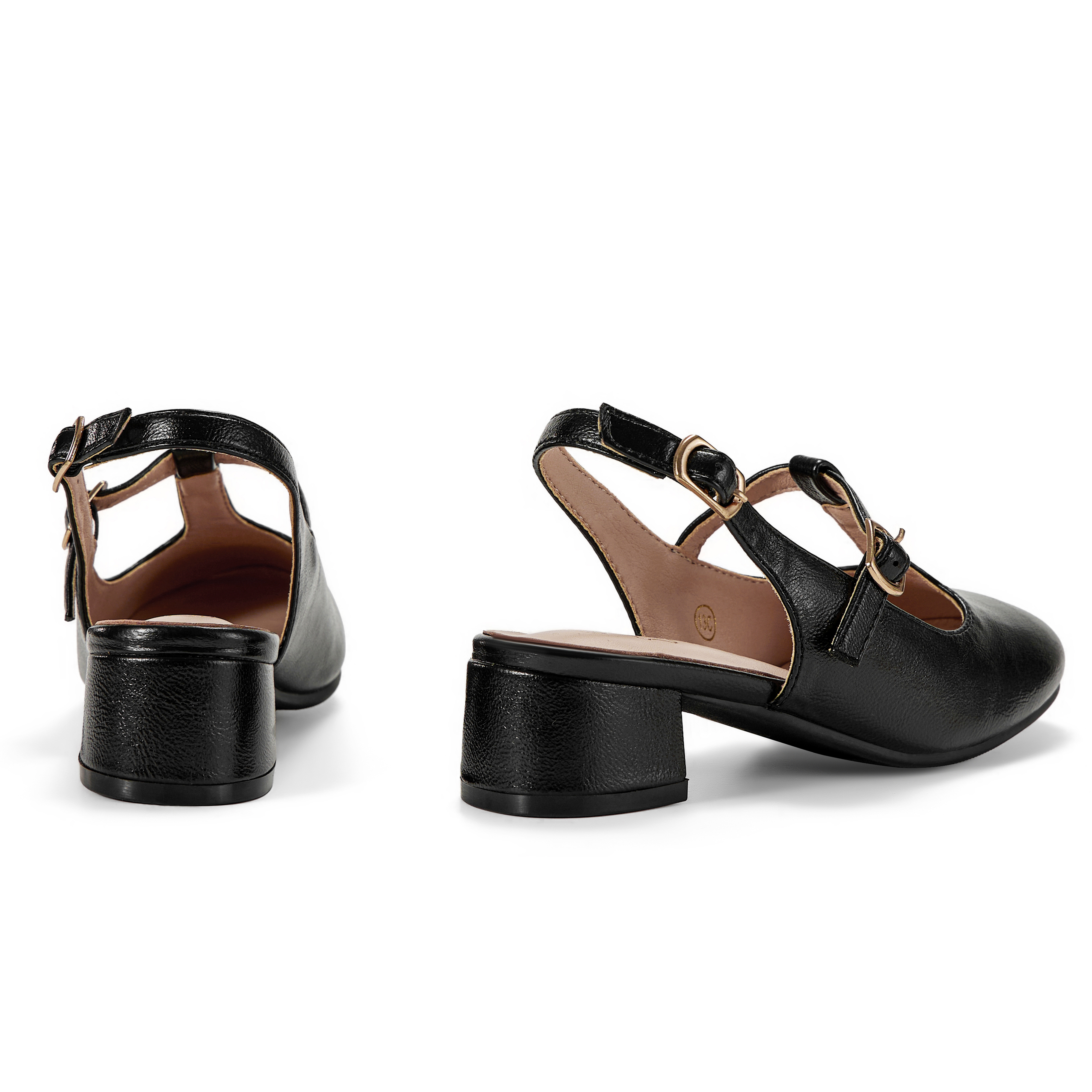 Girls Lambskin Insole Mary Jane Pumps T-Strap Slingback Shoes Cute Closed Toe Dress Shoes Low Block Heel Comfortable for Vacation Festival Party School and Daily Wear