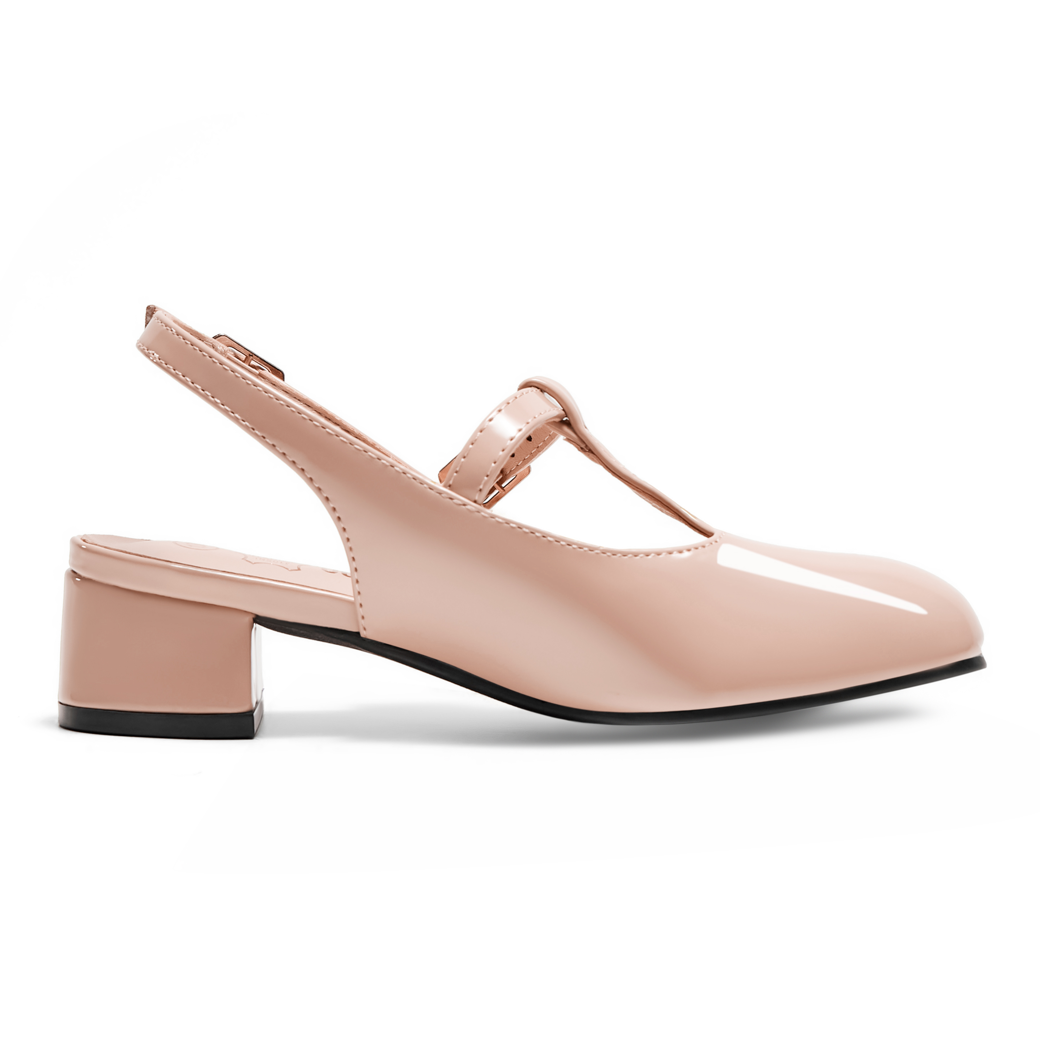 Girls Lambskin Insole Mary Jane Pumps T-Strap Slingback Shoes Cute Closed Toe Dress Shoes Low Block Heel Comfortable for Vacation Festival Party School and Daily Wear