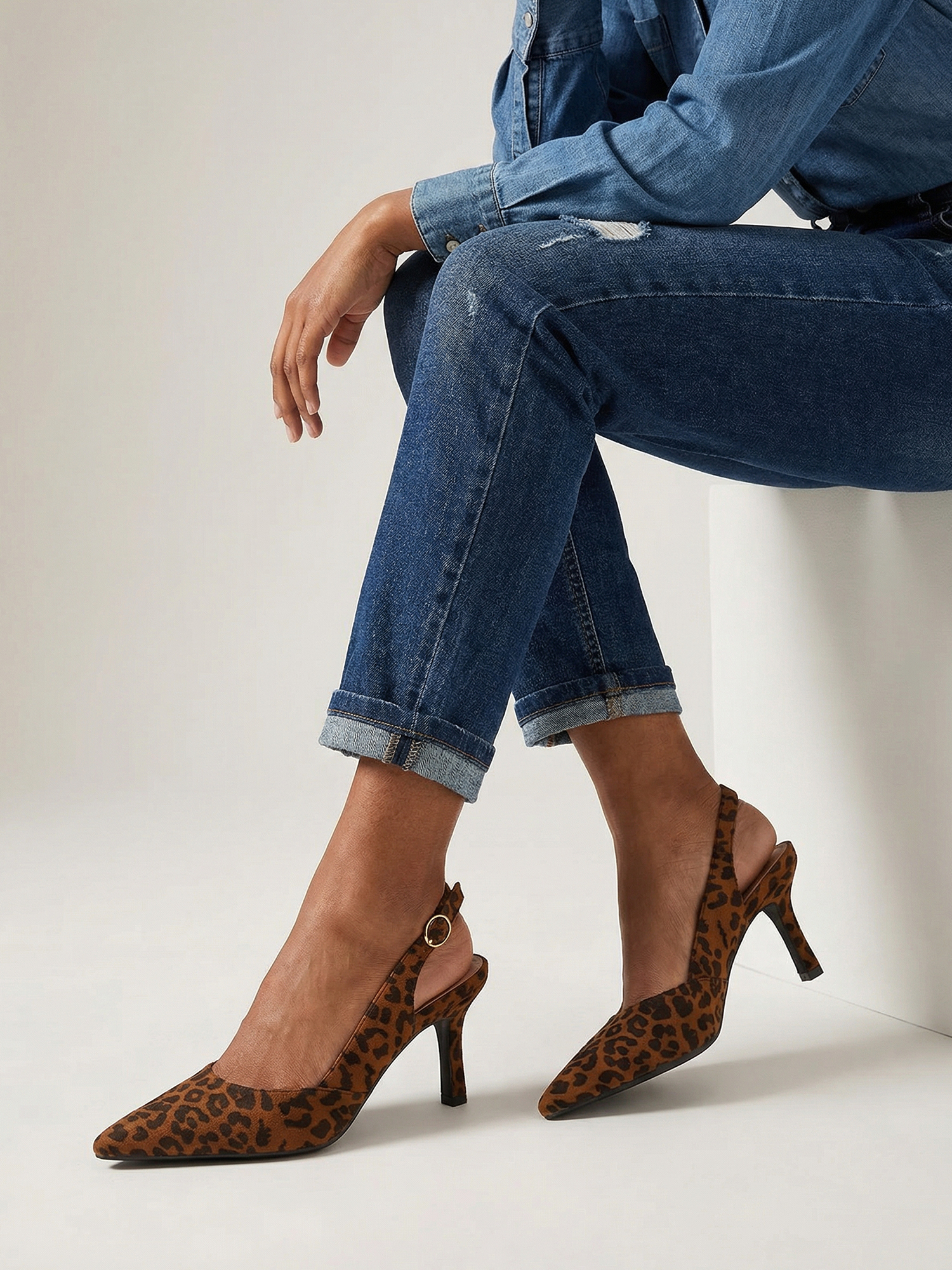 Women's Slingback Kitten Heels Closed Pointed Toe Pumps Wedding Party Dress Shoes