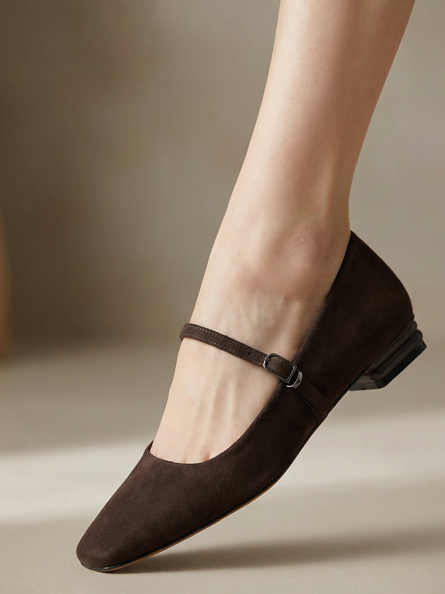 Womens Mary Jane Flats Closed Square Toe Ballet Flat Dressy Comfortable Slip on Shoes