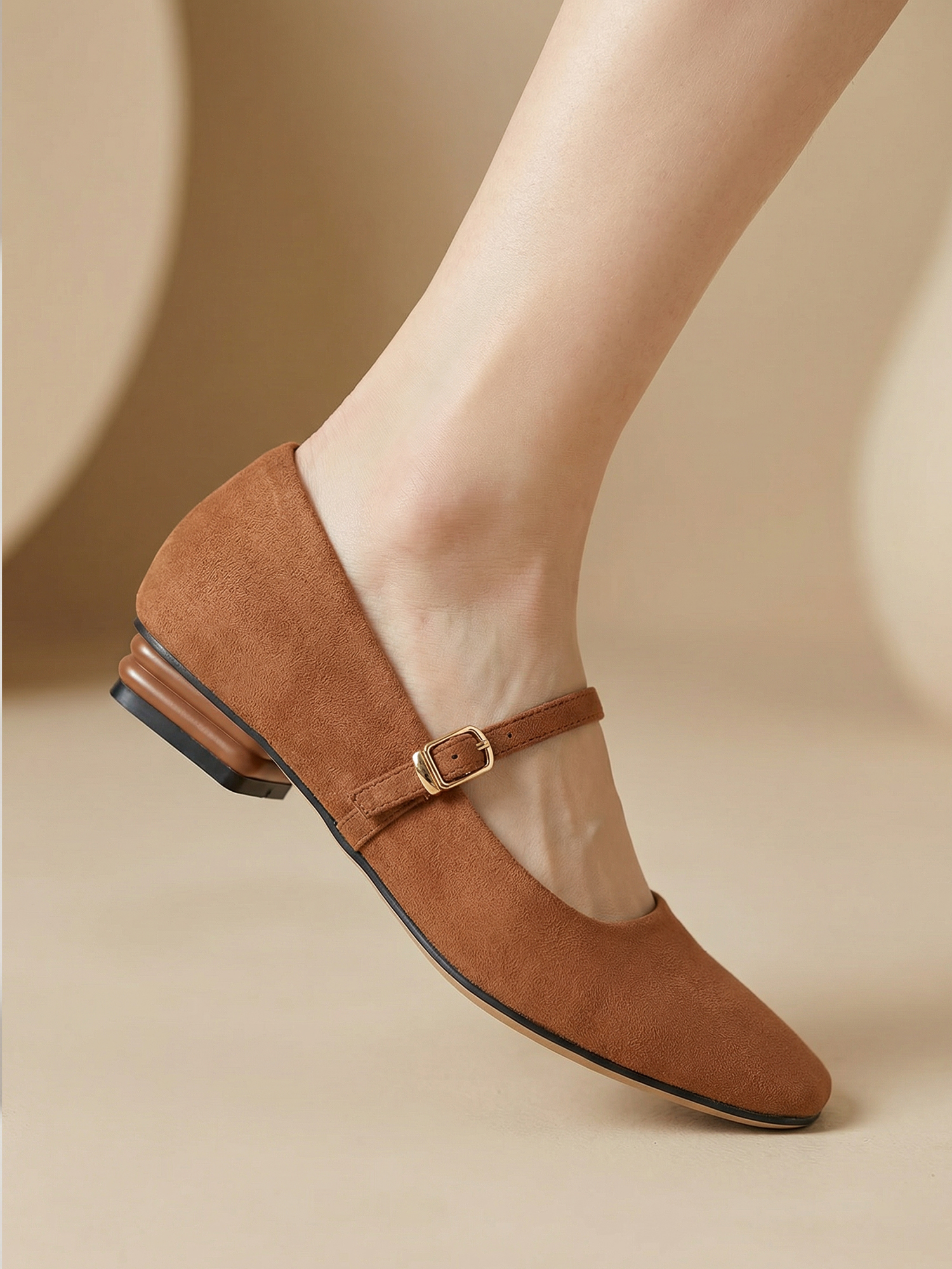 Womens Mary Jane Flats Closed Square Toe Ballet Flat Dressy Comfortable Slip on Shoes