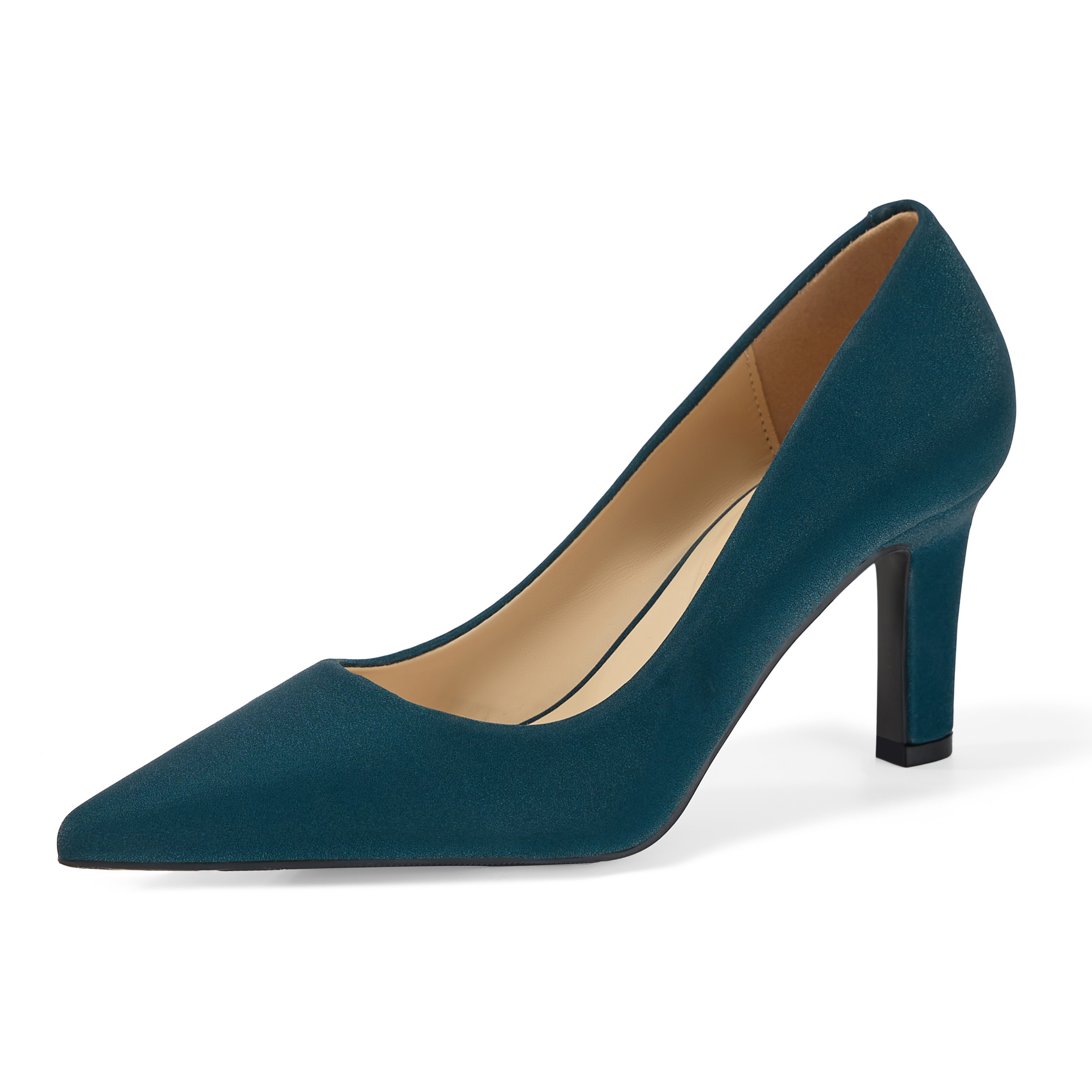 Womens High Heels Closed Pointed Toe Pumps Slip on Dress Shoes Classic Kitten Heels Retro Comfortable Gentle Supportive Heel Back Shoes for Party Wedding Office Work and Daily Wear