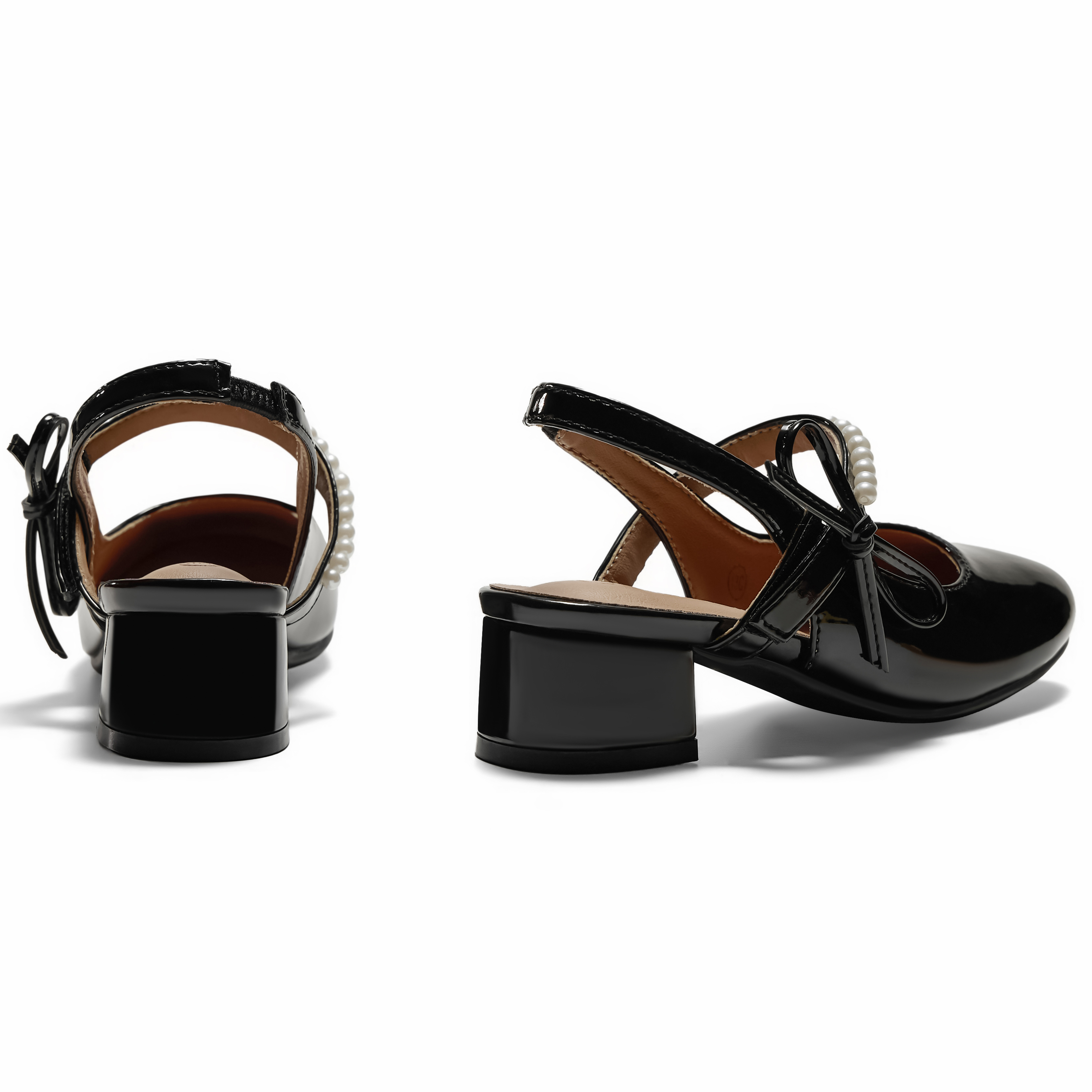 Girls Dress Shoes Low Heel Slingback Mary Jane Bow Pumps Adjustable Hook and Loop Back Strap Low Heel Shoes with Bow, for Wedding, Party, School, Toddler, Little & Big Kid Dress-up