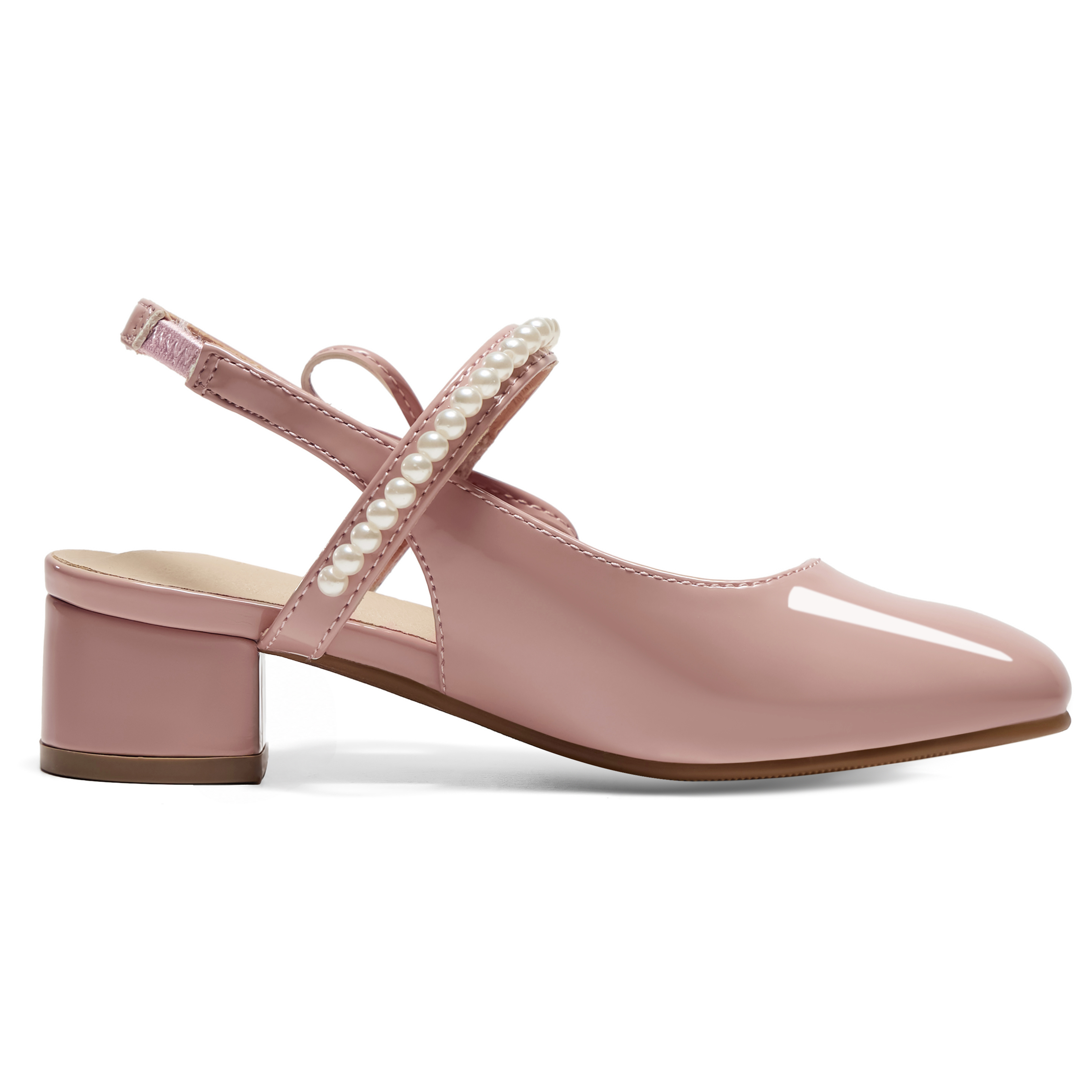 Girls Dress Shoes Low Heel Slingback Mary Jane Bow Pumps Adjustable Hook and Loop Back Strap Low Heel Shoes with Bow, for Wedding, Party, School, Toddler, Little & Big Kid Dress-up