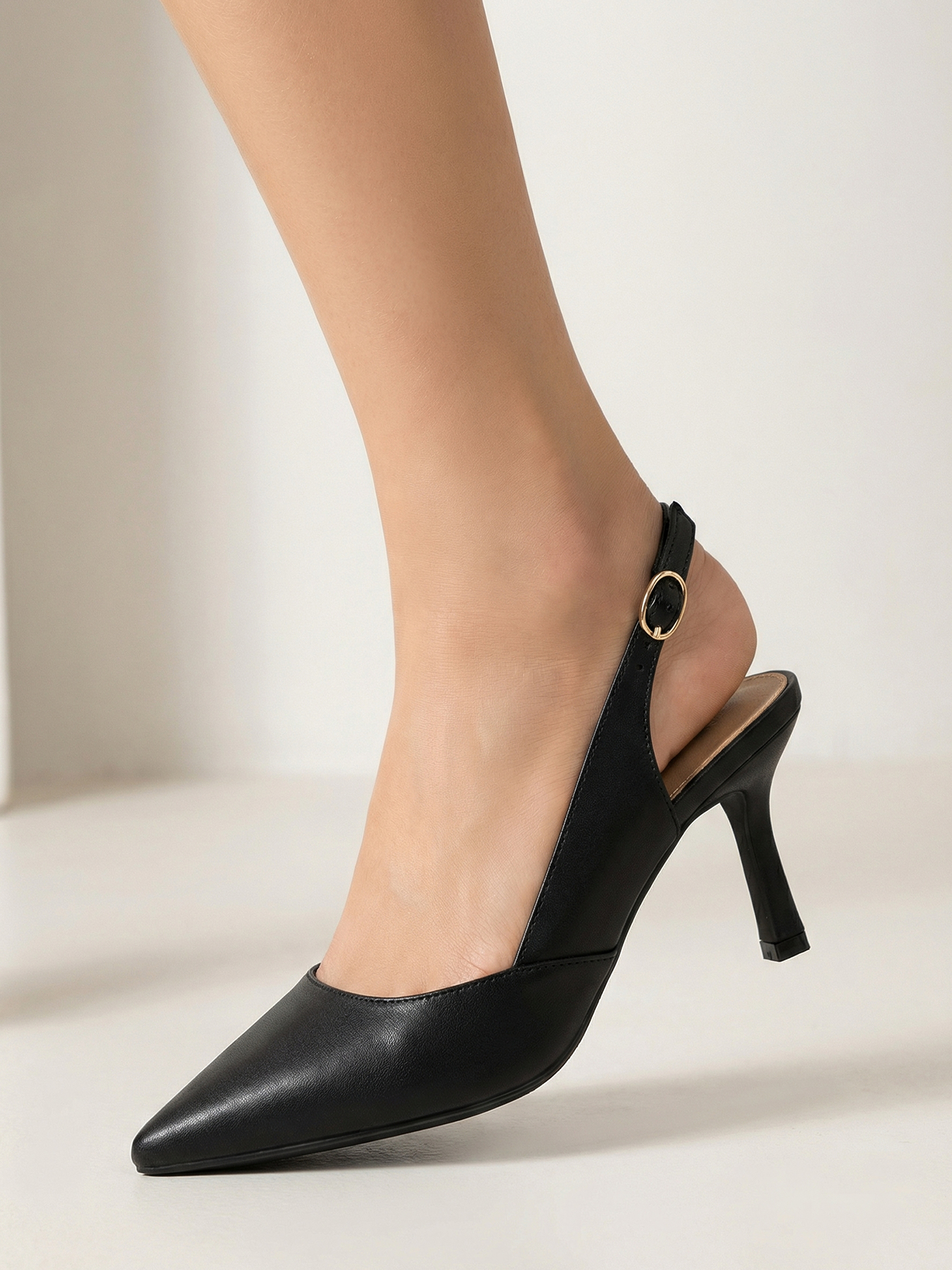 Women's Slingback Kitten Heels Closed Pointed Toe Pumps Wedding Party Dress Shoes