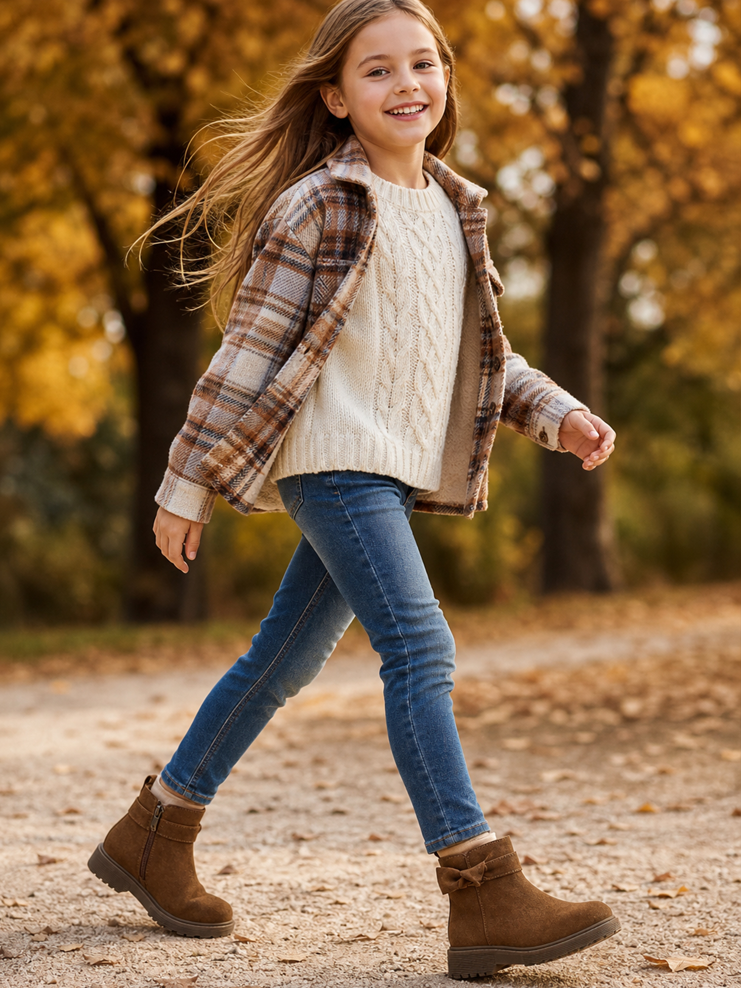 Girls Genuine Leather Ankle Boots Round Toe Side Zip Bow Fall Boots Girls Leather Ankle Boots Bow Lambskin Insole Comfy All Day Anti-slip Sole School Parties Weddings Fall Winter Daily Wear
