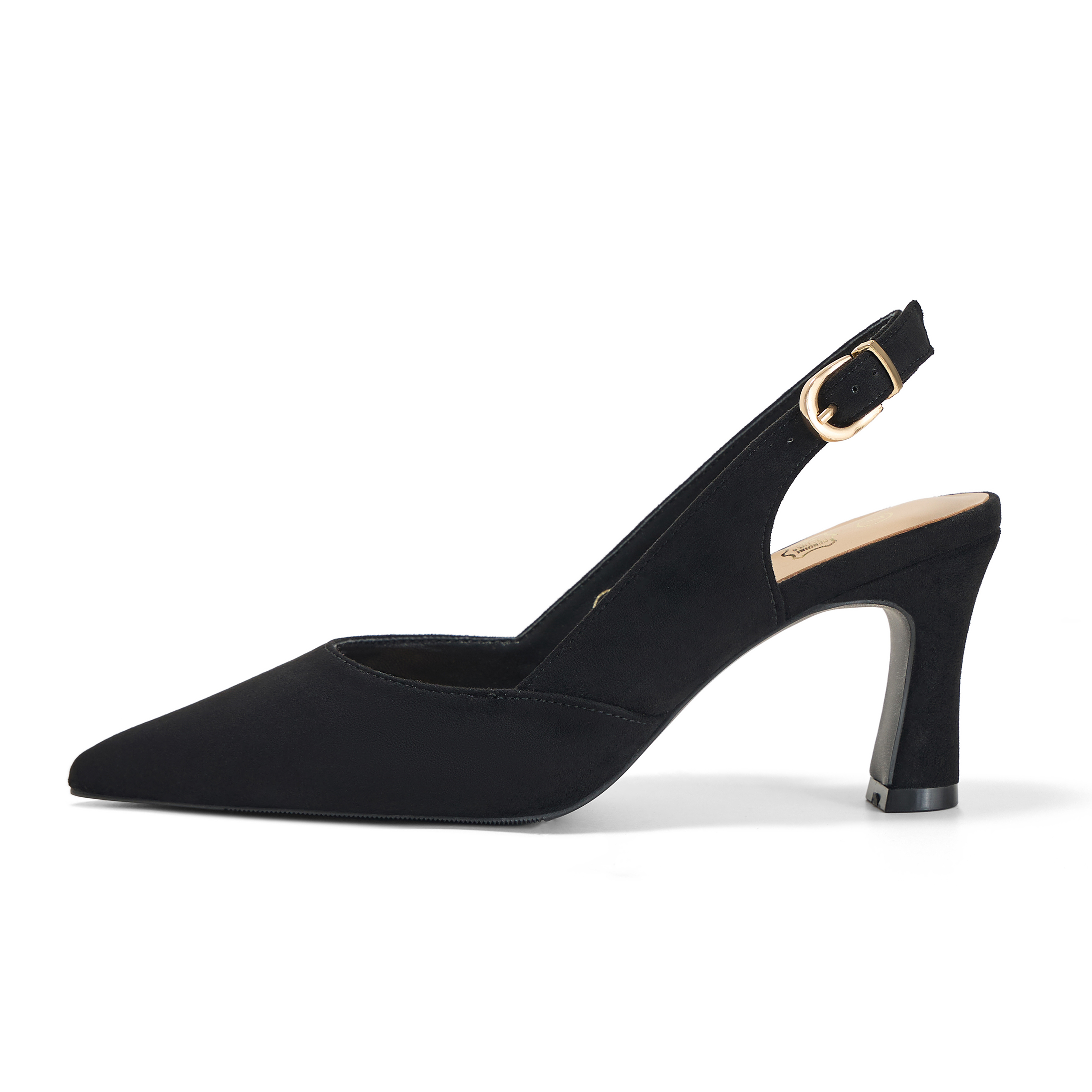 Womens Lambskin Insole High Heels Slingback Pointed Toe Pumps Classic Kitten Heels Retro Comfortable Slip on Lambskin Dress Shoes for Party Wedding Office Work and Daily Wear