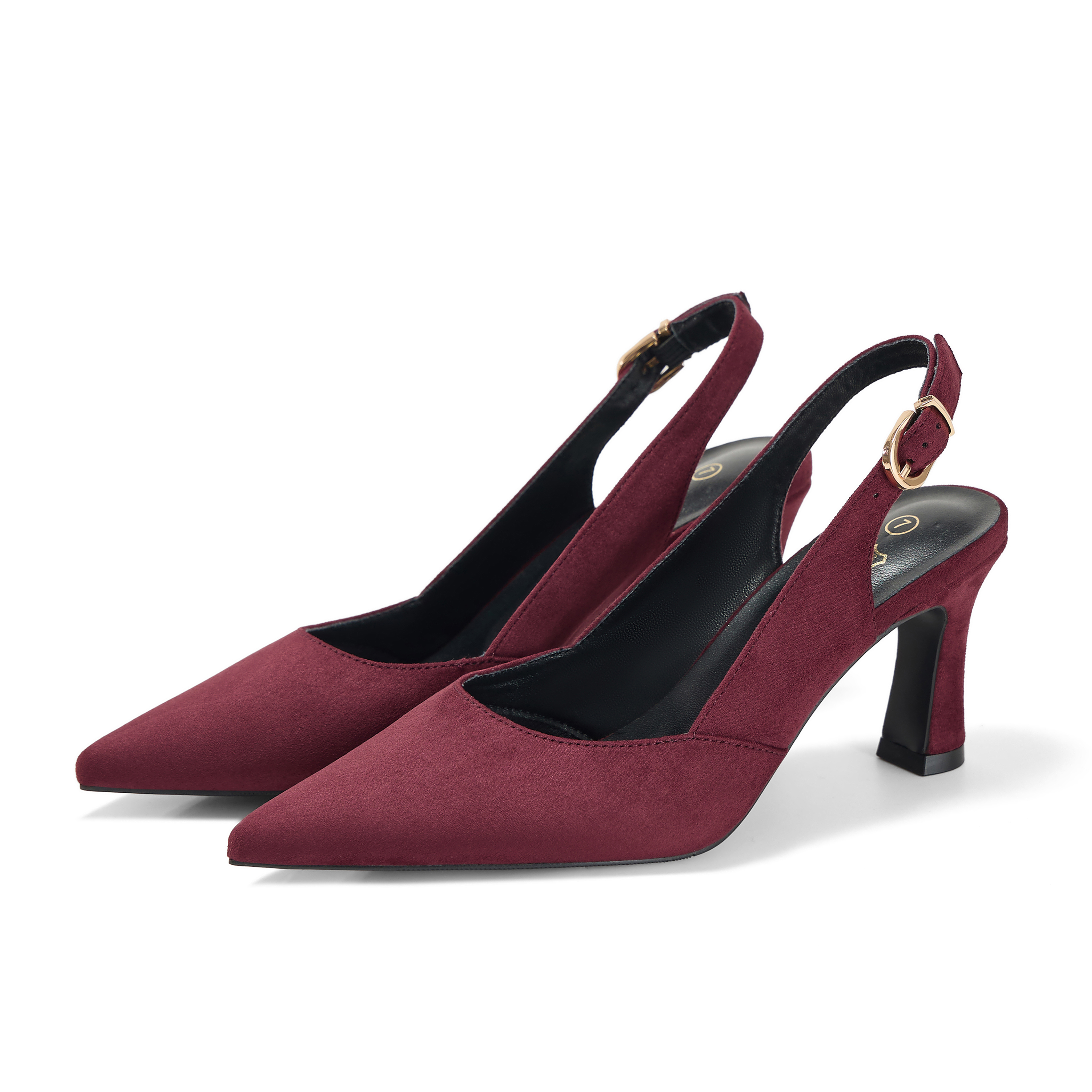 Womens Lambskin Insole High Heels Slingback Pointed Toe Pumps Classic Kitten Heels Retro Comfortable Slip on Lambskin Dress Shoes for Party Wedding Office Work and Daily Wear