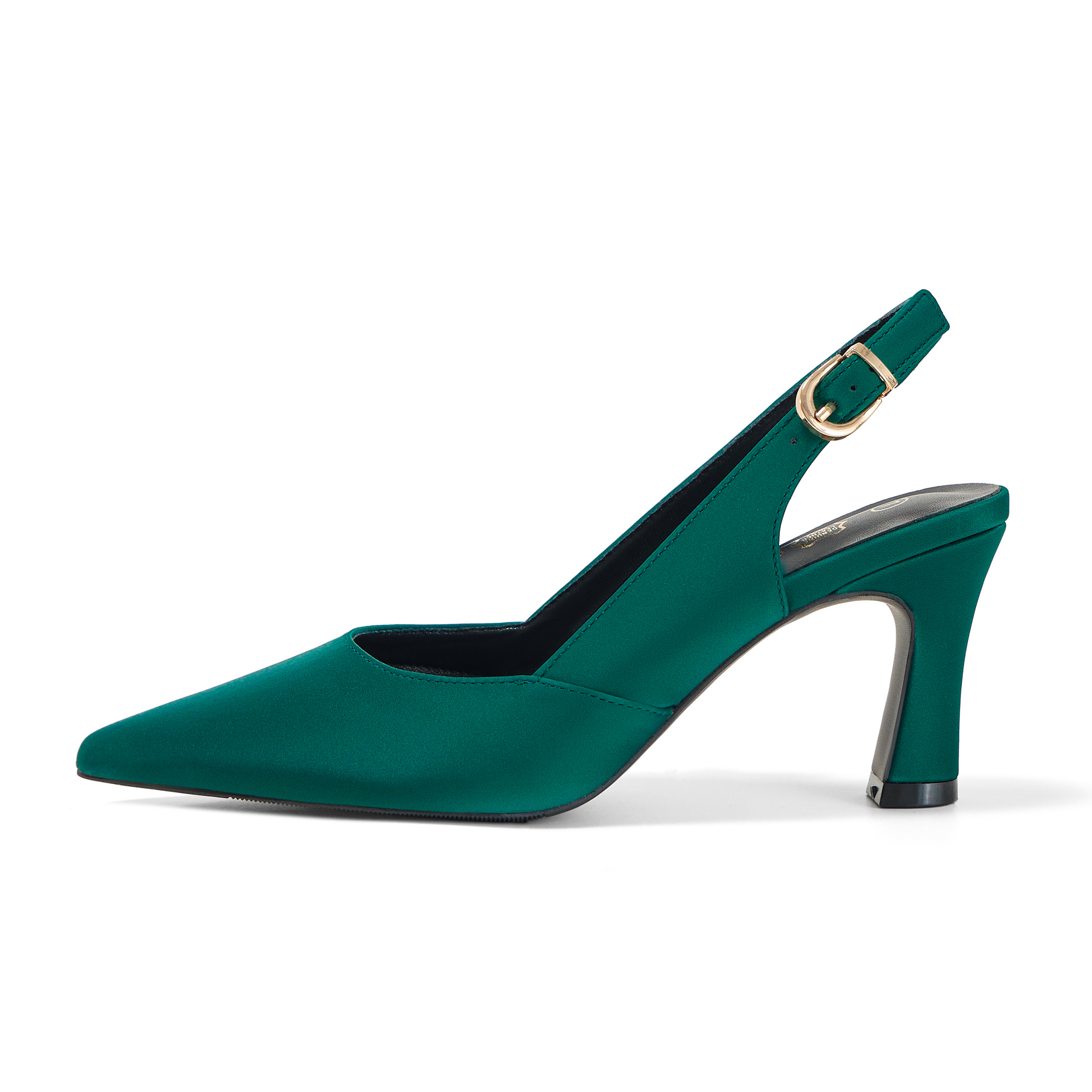 Womens Lambskin Insole High Heels Slingback Pointed Toe Pumps Classic Kitten Heels Retro Comfortable Slip on Lambskin Dress Shoes for Party Wedding Office Work and Daily Wear