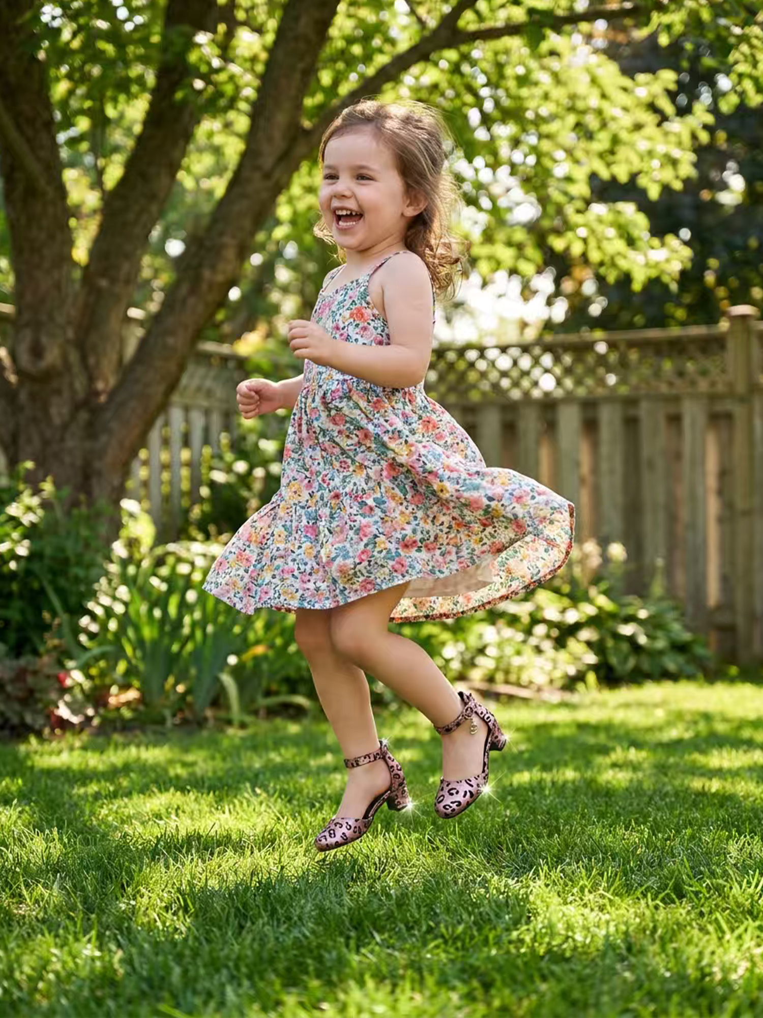 Girls Dress Shoes Ankle Strap Mary Jane Closed Round Toe Pumps Cute Pendant Block Chunky Heels Wedding Party School Birthday Shoes for Little Big Girl