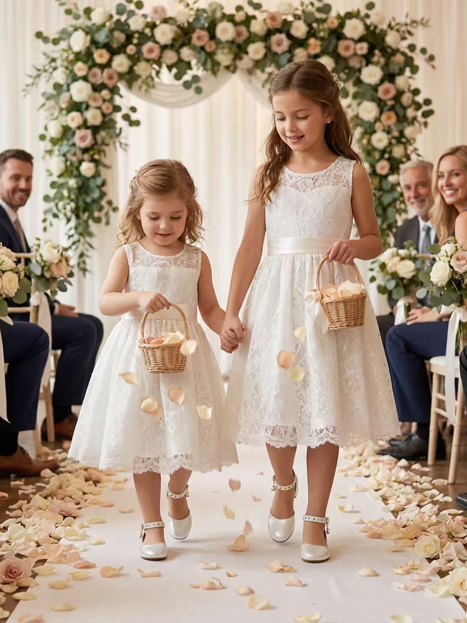 Girls Dress Shoes Ankle Strap Mary Jane Closed Round Toe Pumps Cute Pendant Block Chunky Heels Wedding Party School Birthday Shoes for Little Big Girl