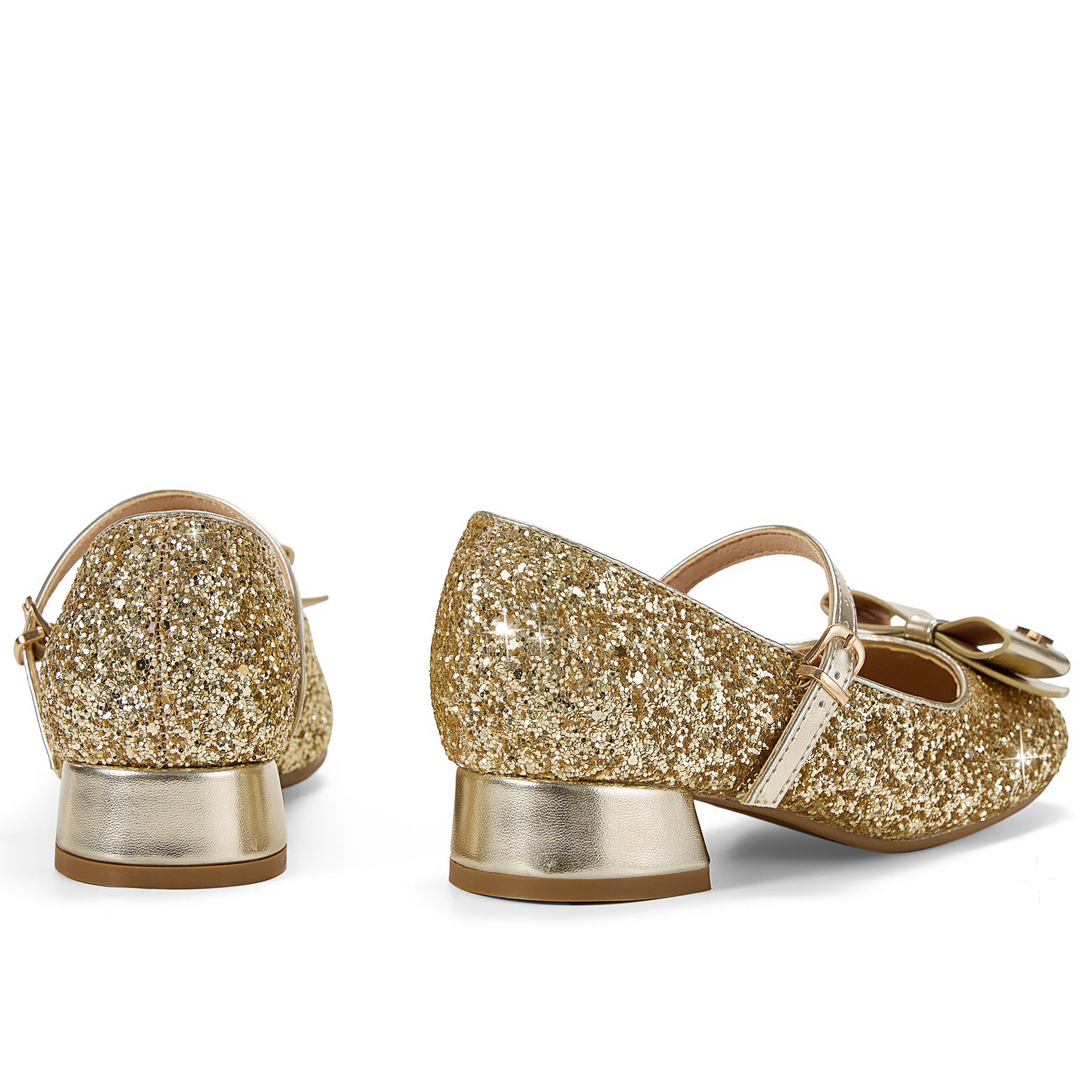 Girls Lambskin Insole Low Heels Mary Jane Ankle Strap Dress Shoes Dress Flats with Ankle Buckle, Bow with Star Detail, Fit Toddler, Little & Big Kid for Wedding, Party and School Daily Wear