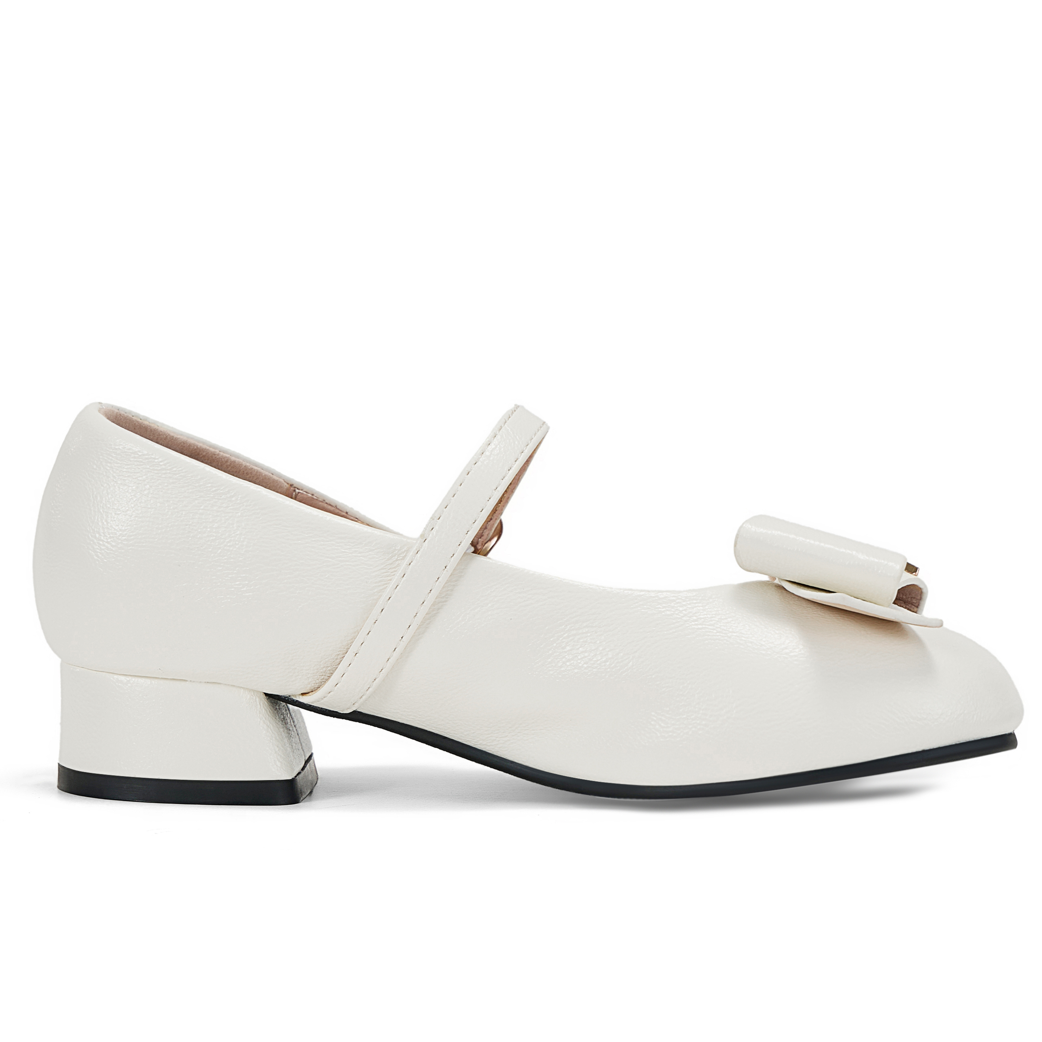 Girls Lambskin Insole Low Heels Mary Jane Ankle Strap Dress Shoes Dress Flats with Ankle Buckle, Bow with Star Detail, Fit Toddler, Little & Big Kid for Wedding, Party and School Daily Wear