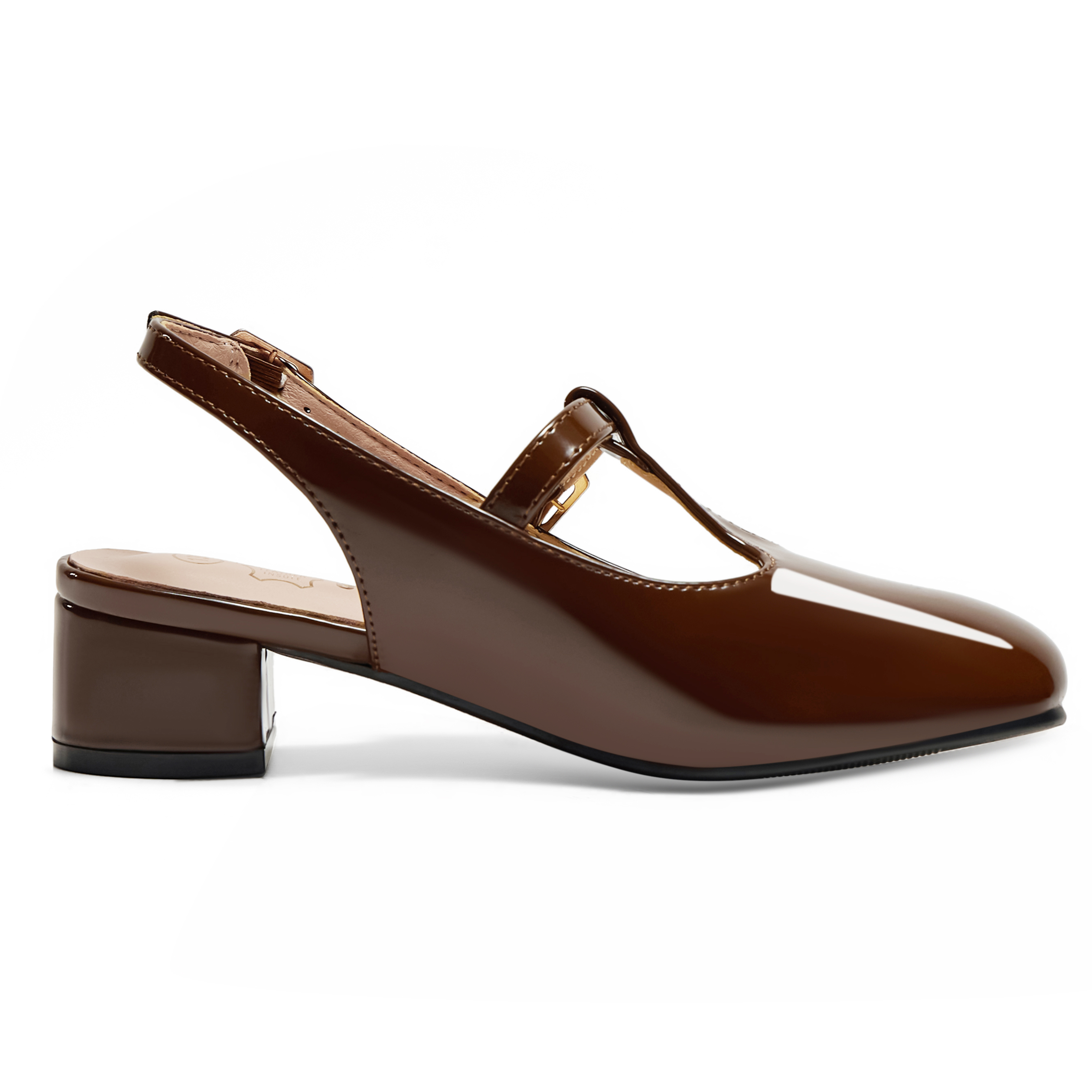 Girls Lambskin Insole Mary Jane Pumps T-Strap Slingback Shoes Cute Closed Toe Dress Shoes Low Block Heel Comfortable for Vacation Festival Party School and Daily Wear