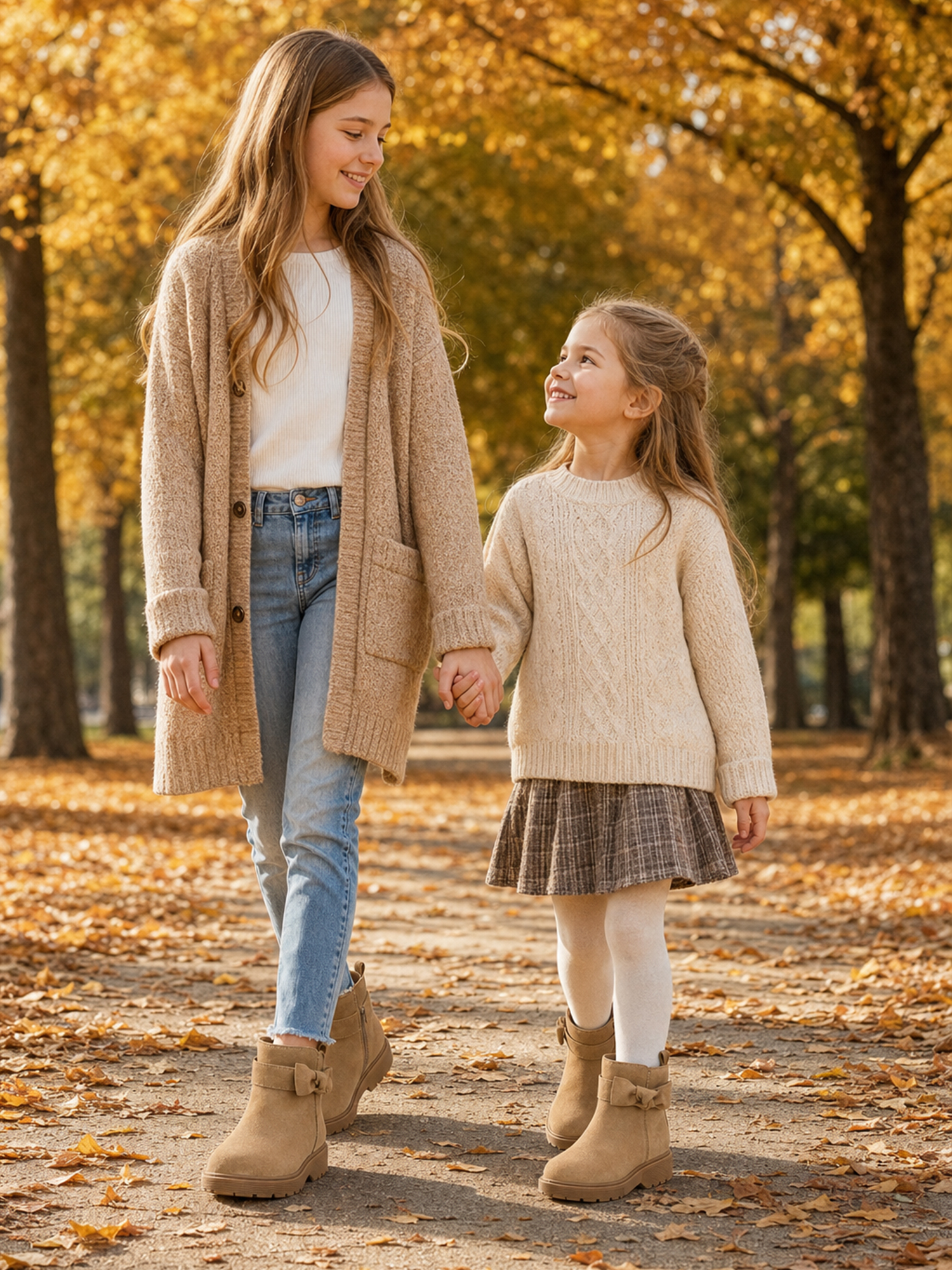 Girls Genuine Leather Ankle Boots Round Toe Side Zip Bow Fall Boots Girls Leather Ankle Boots Bow Lambskin Insole Comfy All Day Anti-slip Sole School Parties Weddings Fall Winter Daily Wear