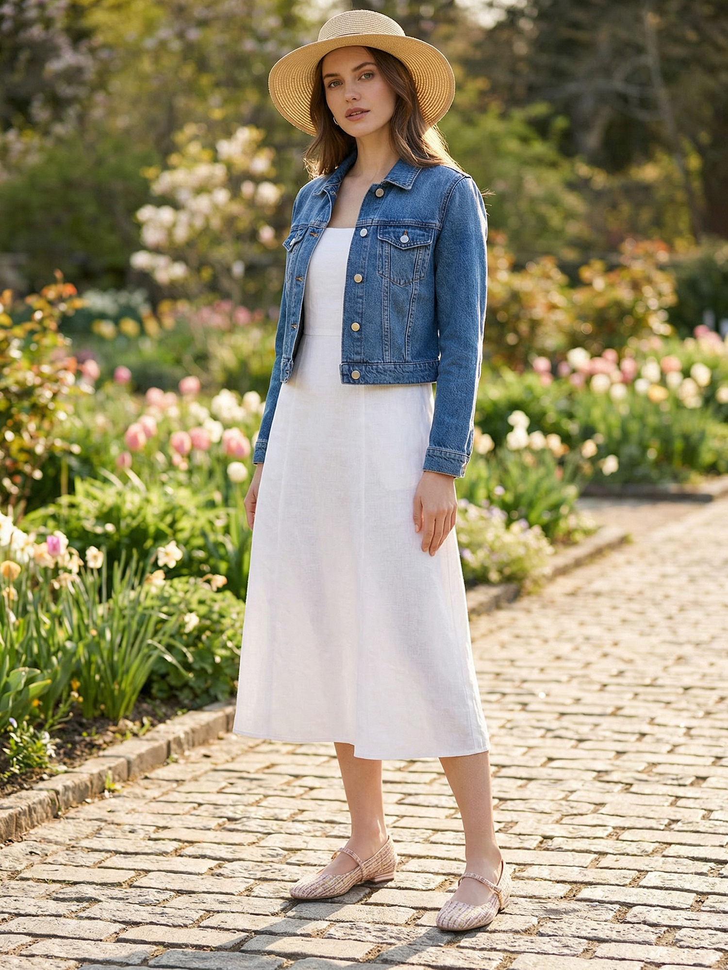 Womens Mary Jane Flats Closed Square Toe Ballet Flat Dressy Comfortable Slip on Shoes