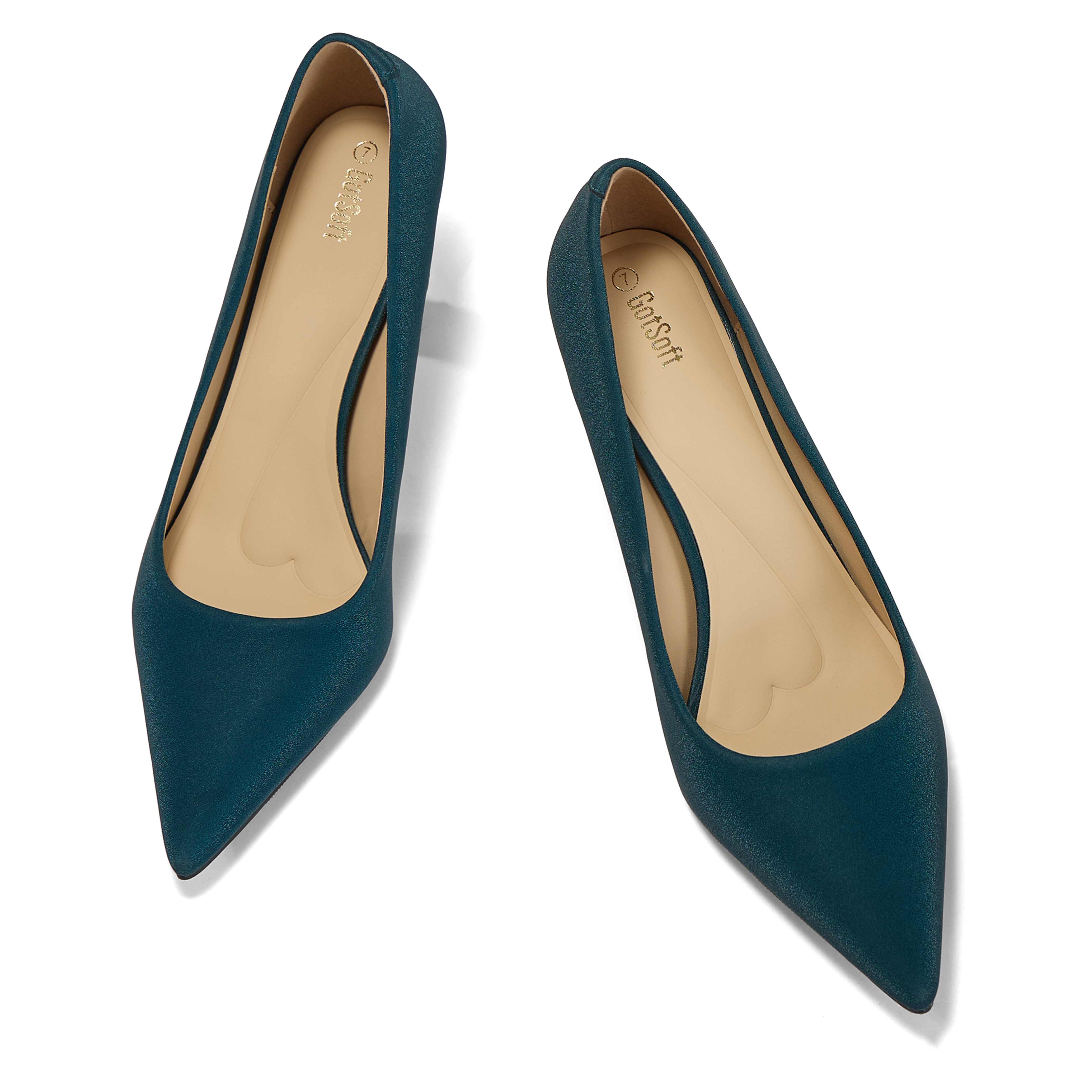 Womens High Heels Closed Pointed Toe Pumps Slip on Dress Shoes Classic Kitten Heels Retro Comfortable Gentle Supportive Heel Back Shoes for Party Wedding Office Work and Daily Wear