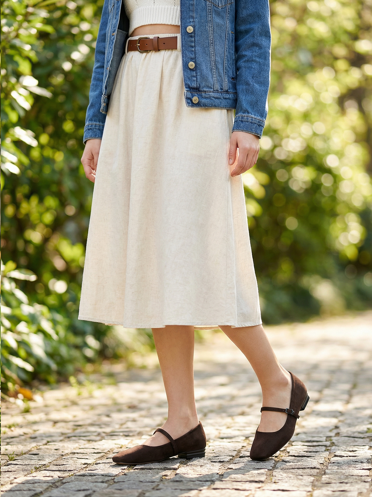 Womens Mary Jane Flats Closed Square Toe Ballet Flat Dressy Comfortable Slip on Shoes