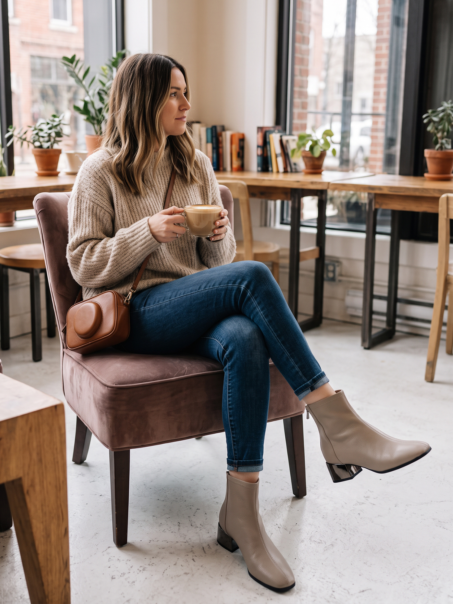 Womens Lambskin Insole Square Toe Ankle Boots Back Zip Plated Heel Modern Rear-zip Ankle Boots with Electroplated Block Heel, Ideal for Office, Dates, Parties & Autumn Daily Wear