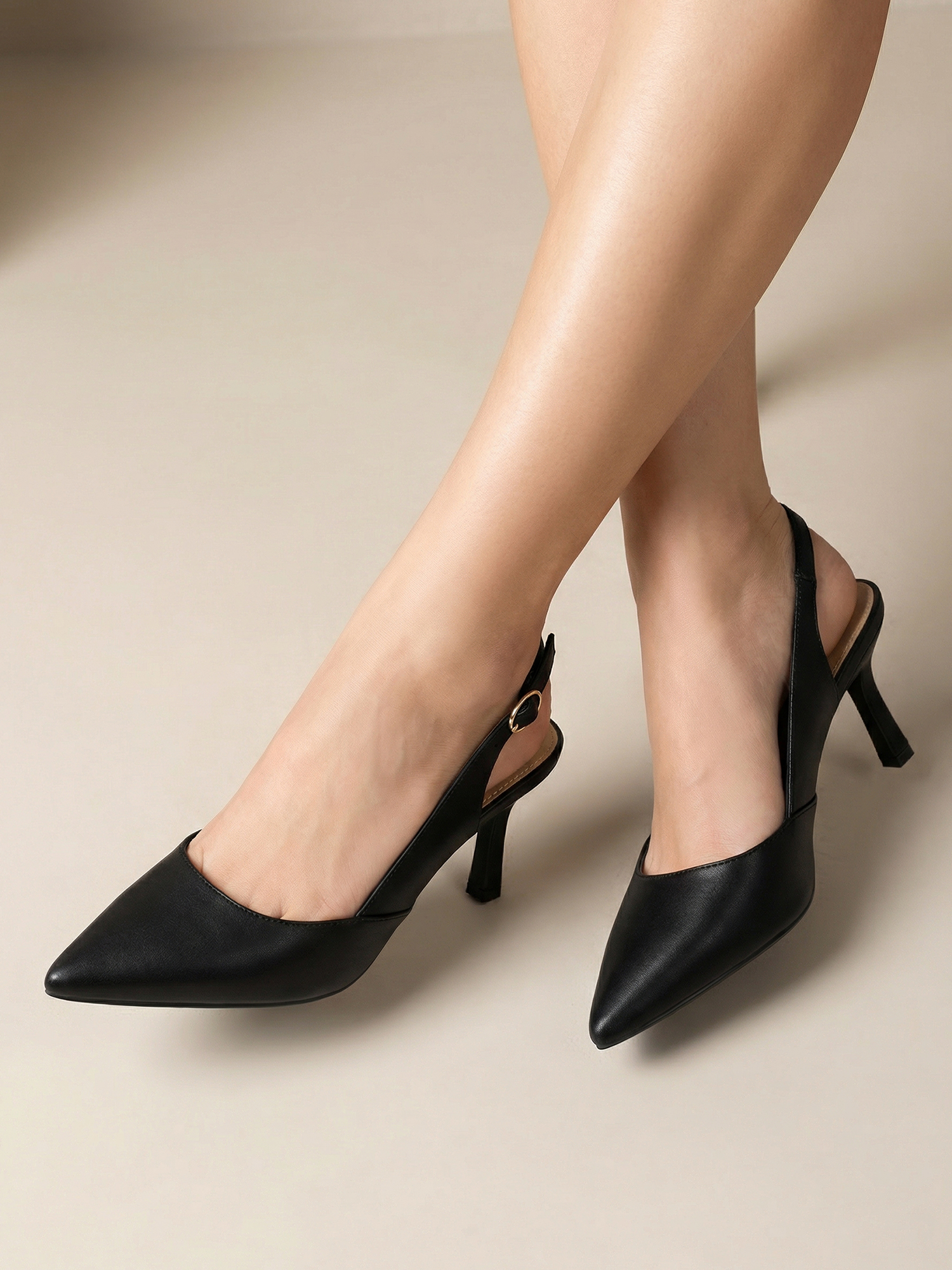 Women's Slingback Kitten Heels Closed Pointed Toe Pumps Wedding Party Dress Shoes