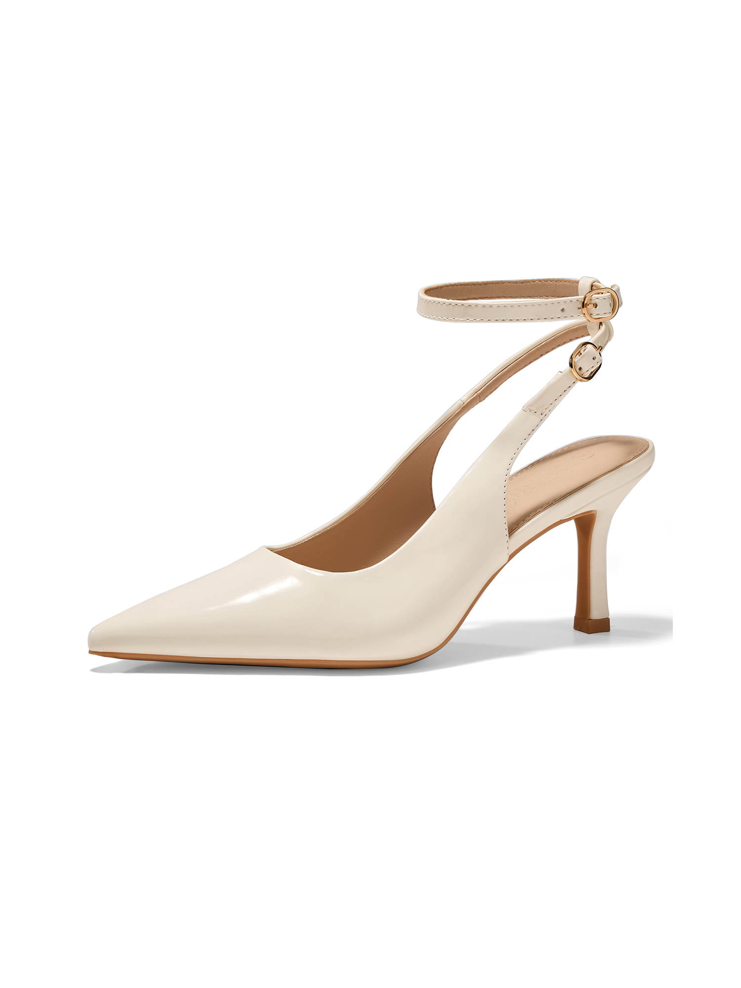 Womens Pointed Toe High Heels Slingback Stiletto Ankle Strap Pumps Dress Shoes