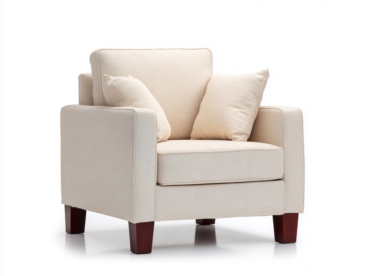 Sessel Stoff 90x85x85 cm - Beige - moderner Polstersessel geeignet für Wohnzimmer-Luxeuphome