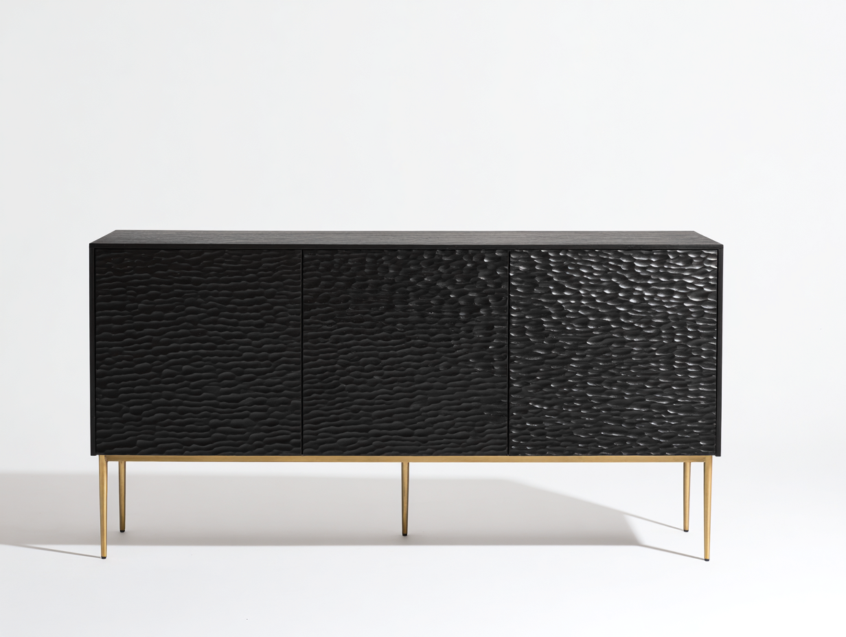 Dielenschrank Holz Metall 180x40x82 cm - Schwarz - moderner Flurschrank geeignet für Diele und Eingangsbereich-Luxeuphome