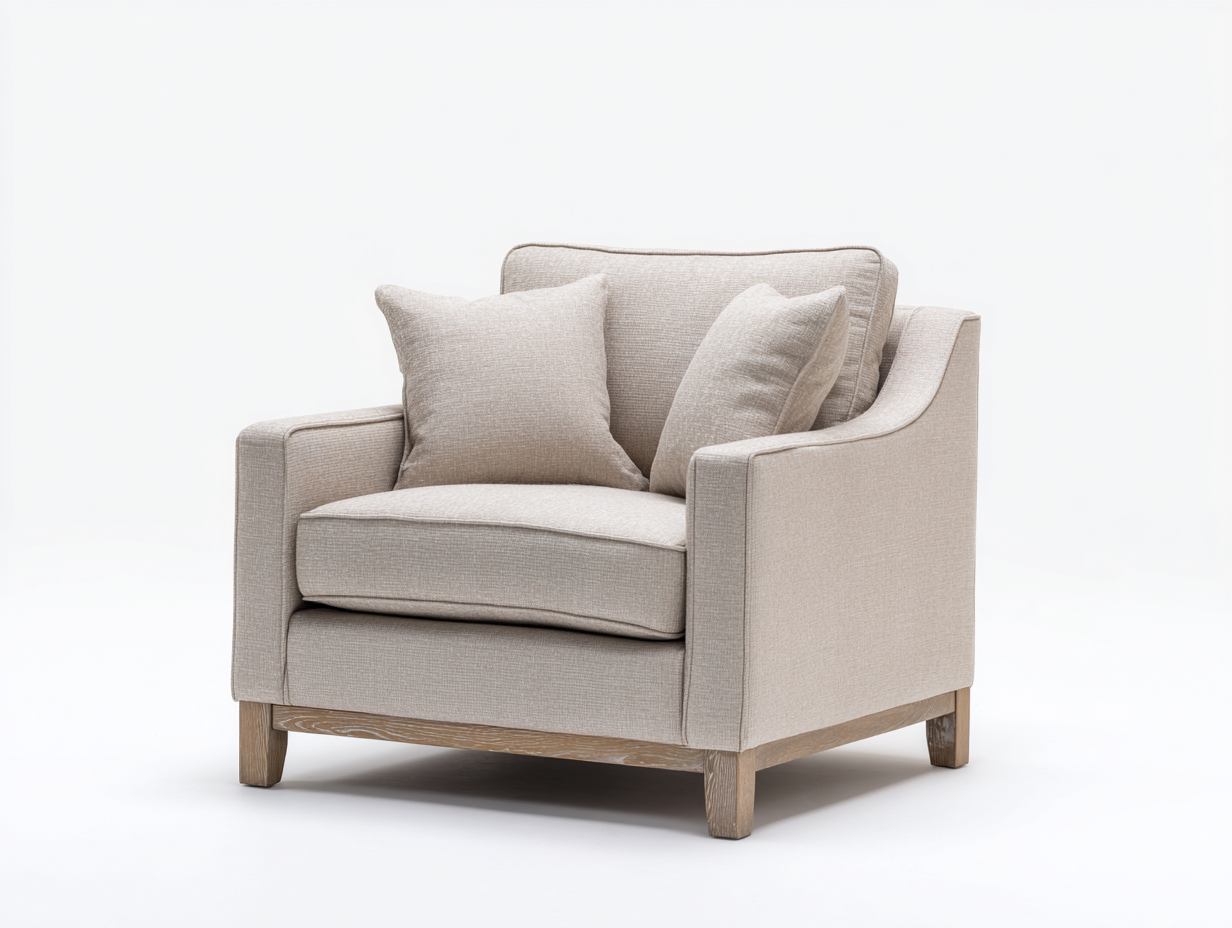 Sessel Stoff 92x88x82 cm - Beige - moderner Polstersessel geeignet für Wohnzimmer-Luxeuphome