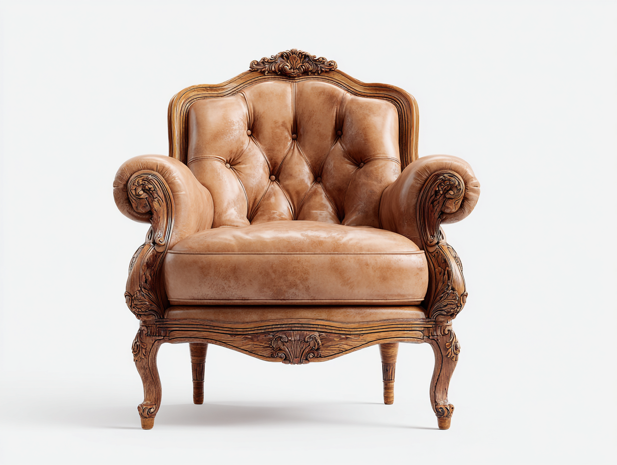 Sessel Leder Braun 95x85x100 cm - Klassischer Polstersessel geeignet für Wohnzimmer Vintage Design-Luxeuphome