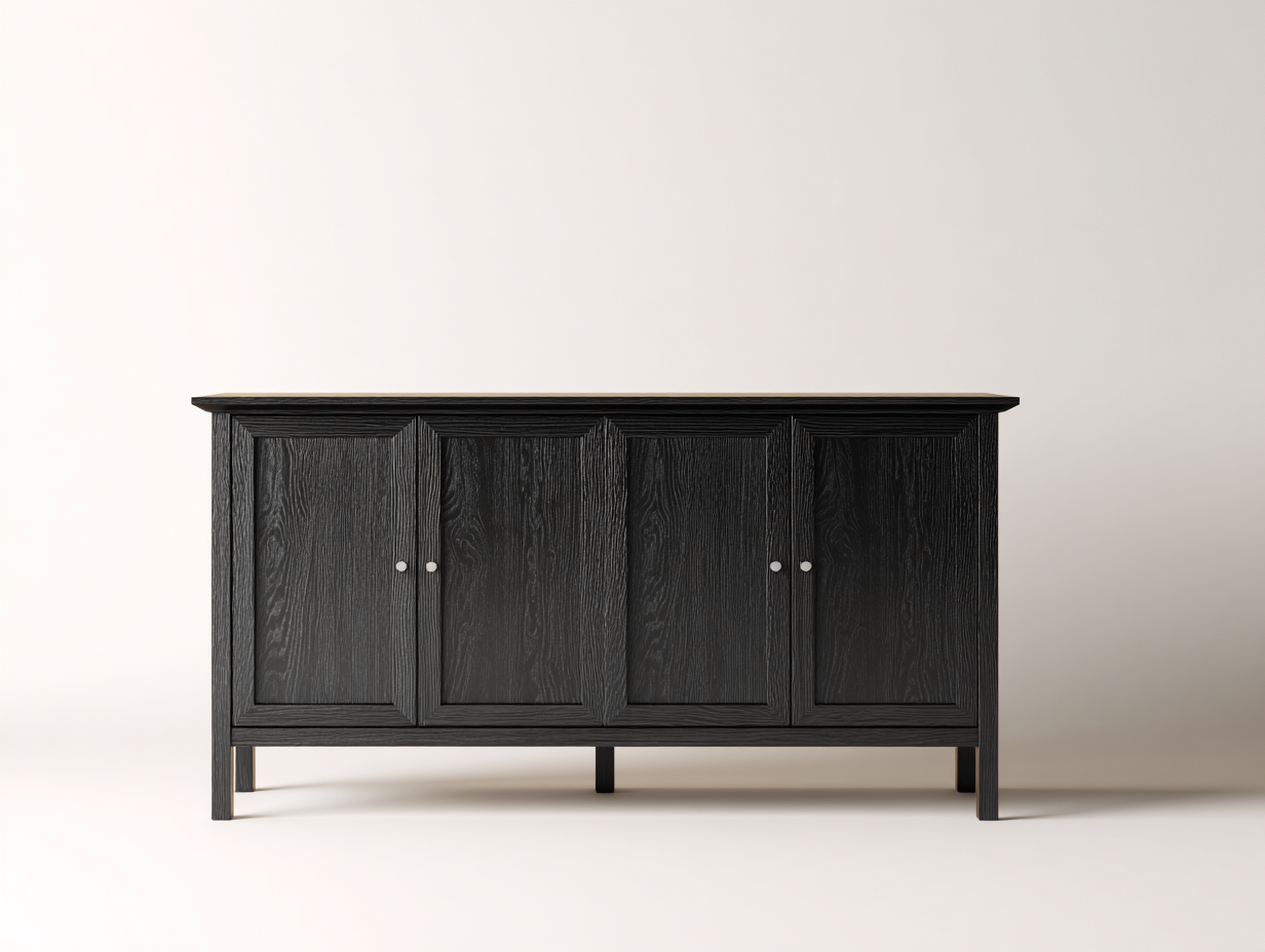 Dielenschrank Holz 180x40x85 cm - Schwarz - moderner Flurschrank geeignet für Diele und Eingangsbereich-Luxeuphome