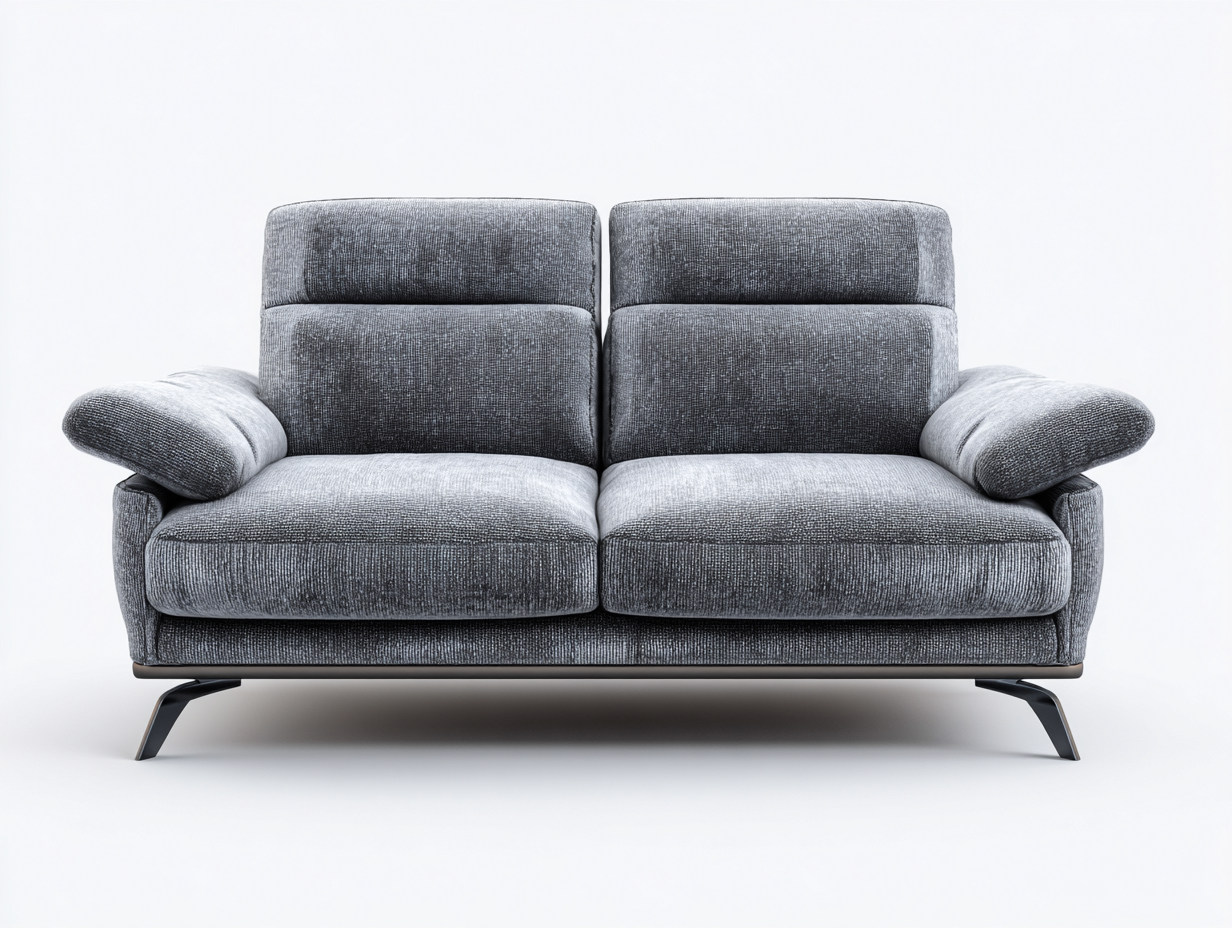 Zweisitzer Sofa Stoff Grau 175x90x85 cm - Gepolstertes Sofa geeignet für Wohnzimmer modernes Design-Luxeuphome