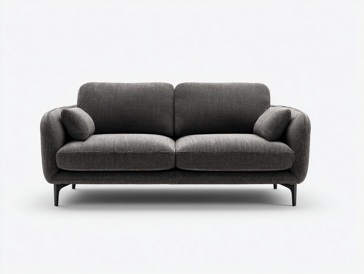 Zweisitzer Sofa Stoff Dunkelgrau 170x85x80 cm - Gepolstertes Sofa geeignet für Wohnzimmer modernes Design-Luxeuphome