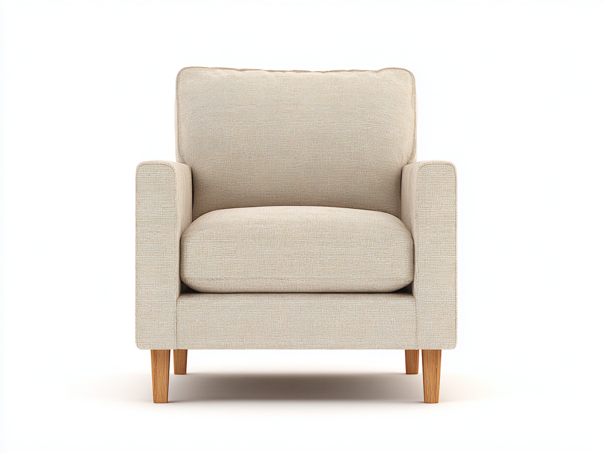 Sessel Stoff Beige 85x80x85 cm - Gepolsterter Wohnzimmersessel geeignet für Wohnzimmer modernes Design-Luxeuphome